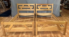 Pair Western Style A, Brandt "Ranch Oak" Twin Bed Frames