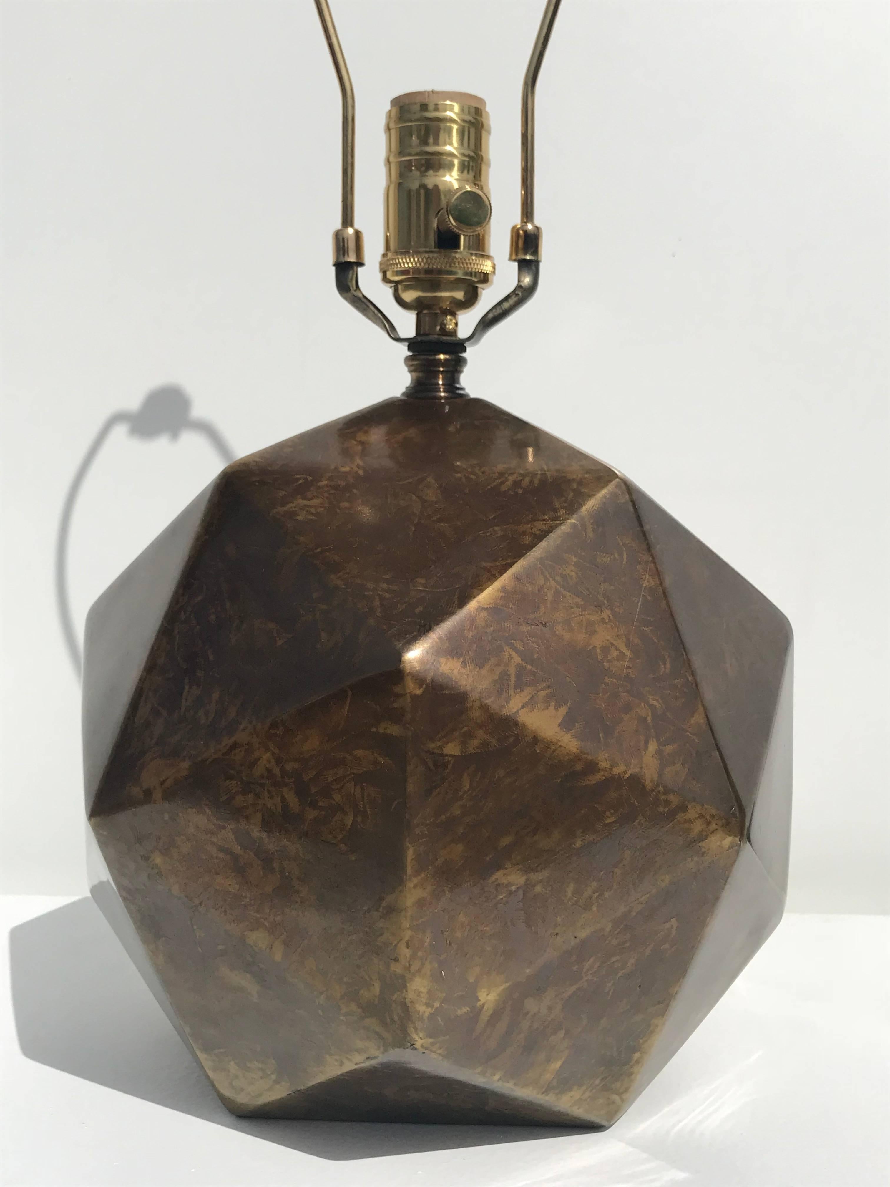 Pair of Westwood Industries Antique Bronzed Faceted Lamps 2