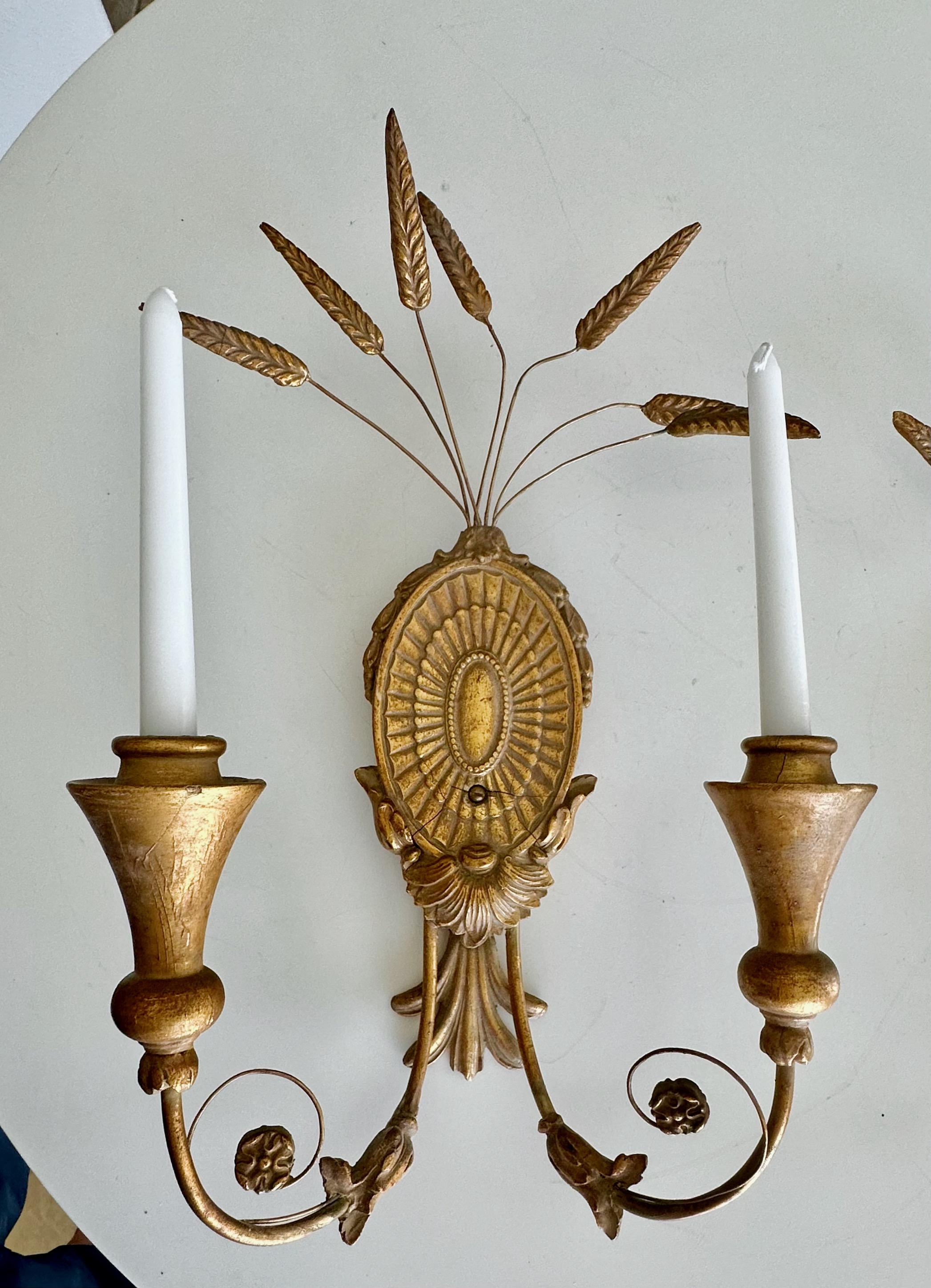Pareja de candelabros de gavilla de trigo en venta 4