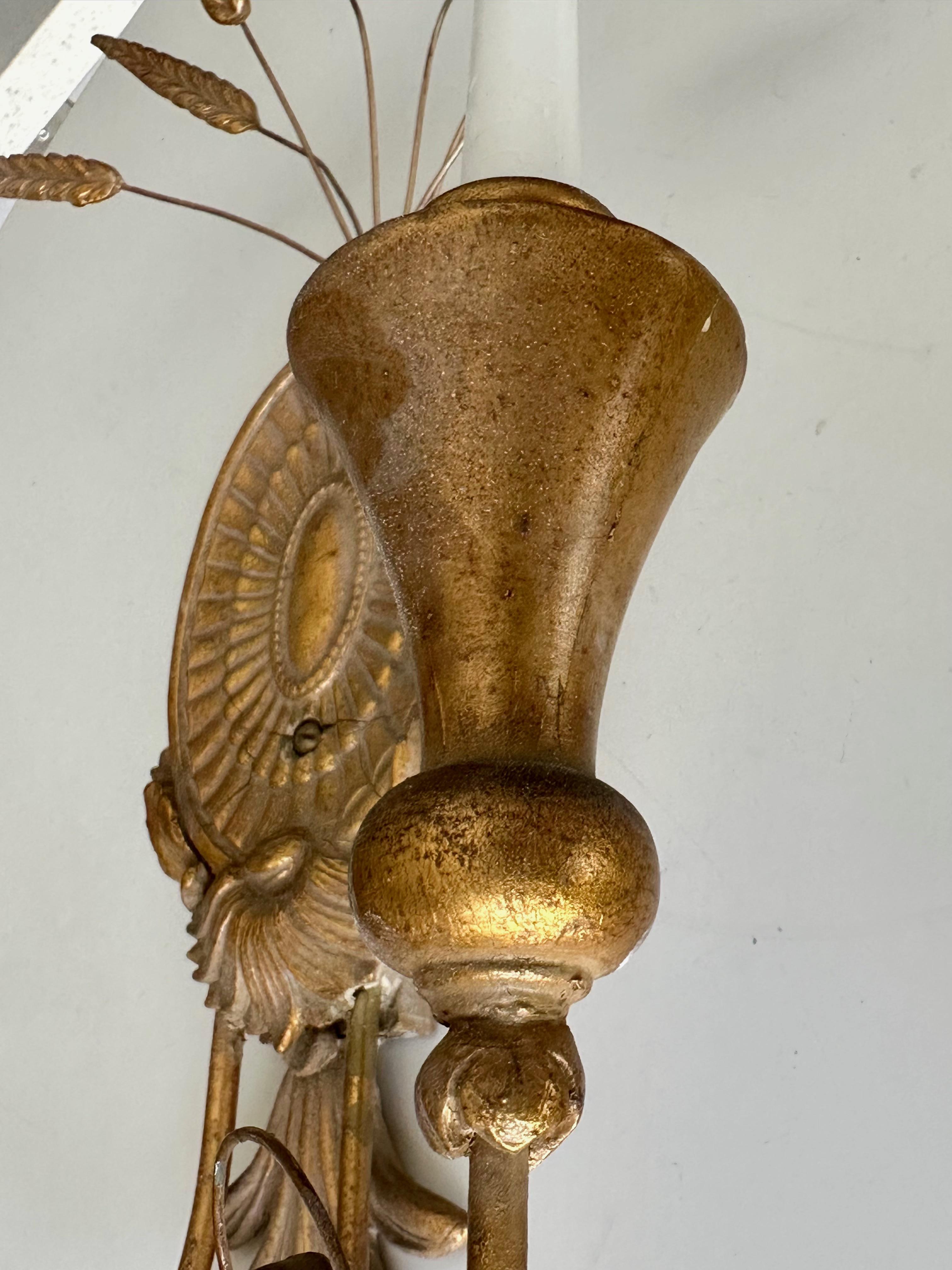 Pareja de candelabros de gavilla de trigo en venta 6