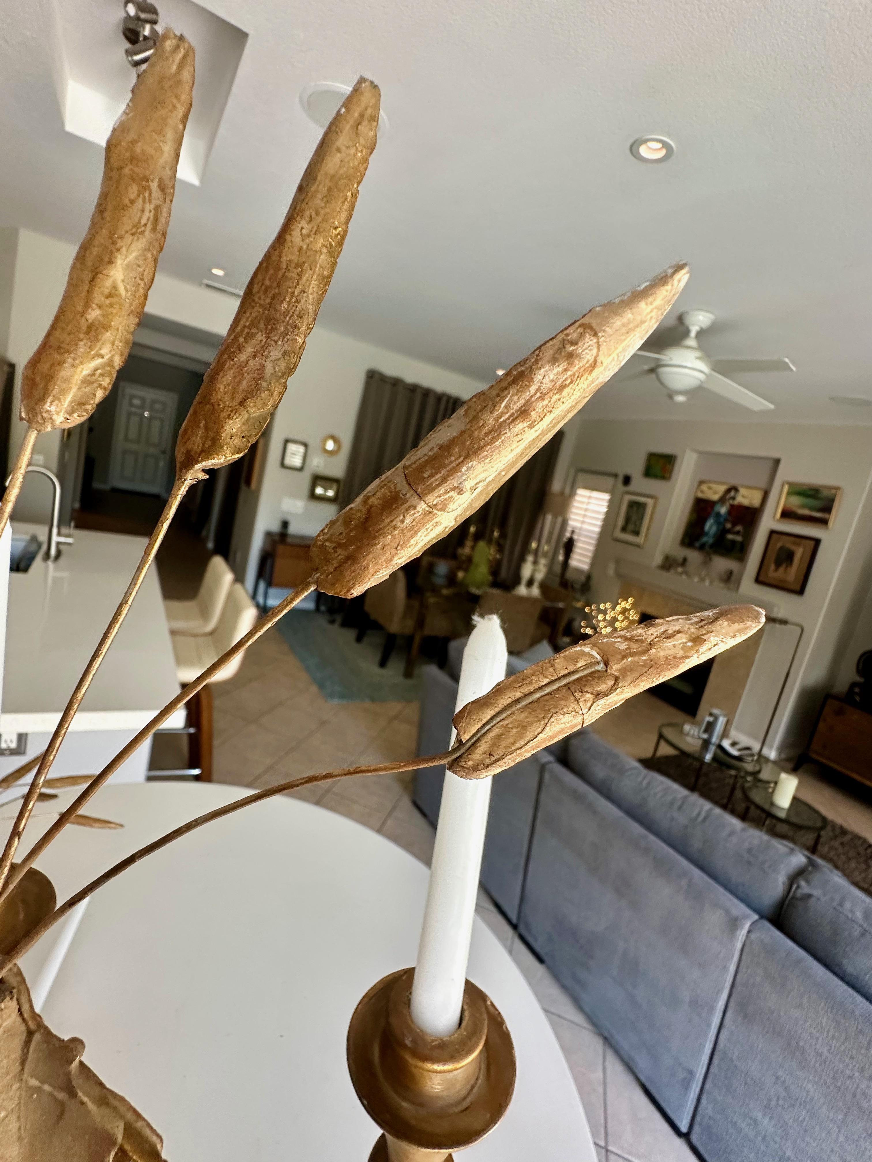 Pareja de candelabros de gavilla de trigo en venta 12