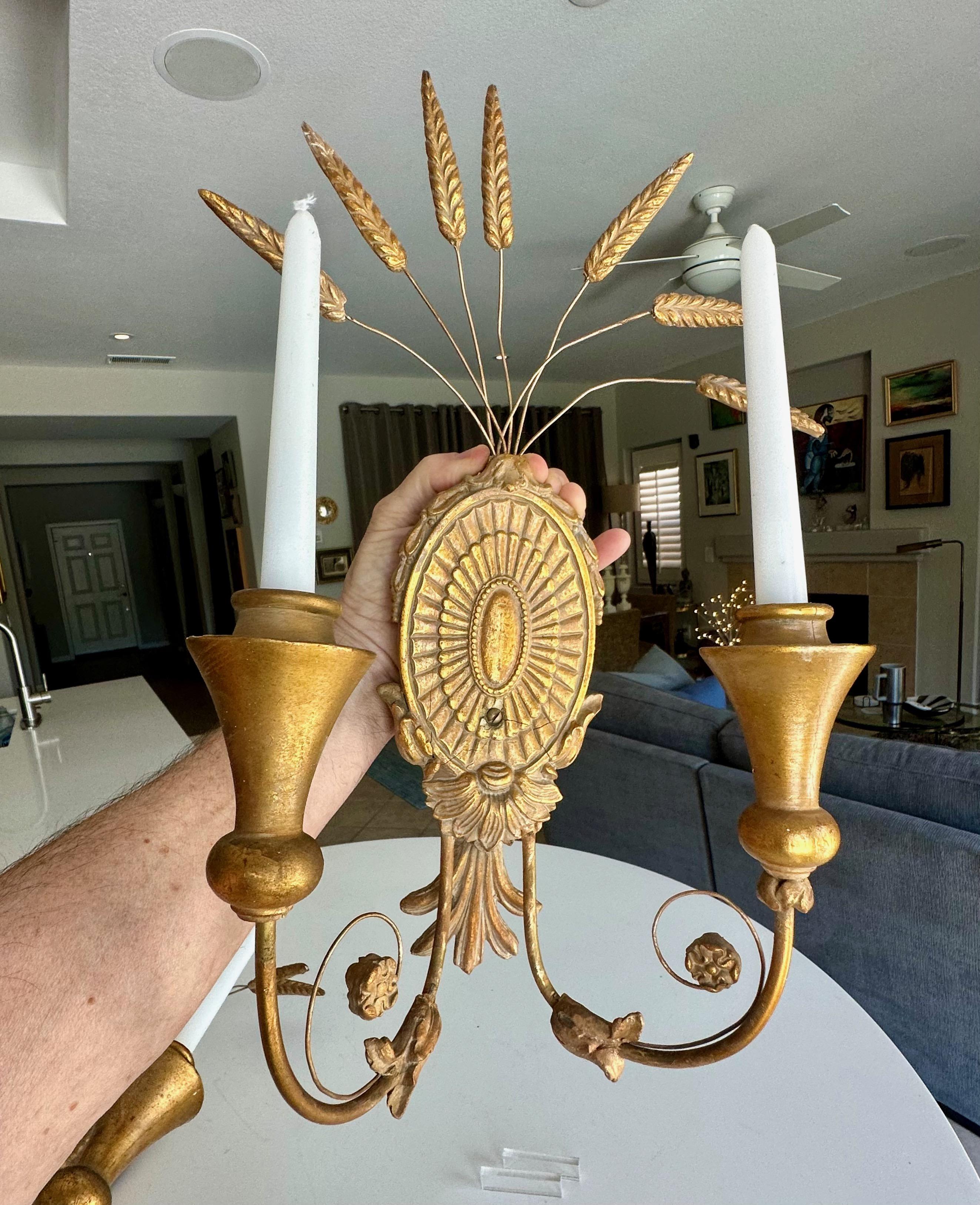 Pareja de candelabros de gavilla de trigo en venta 13