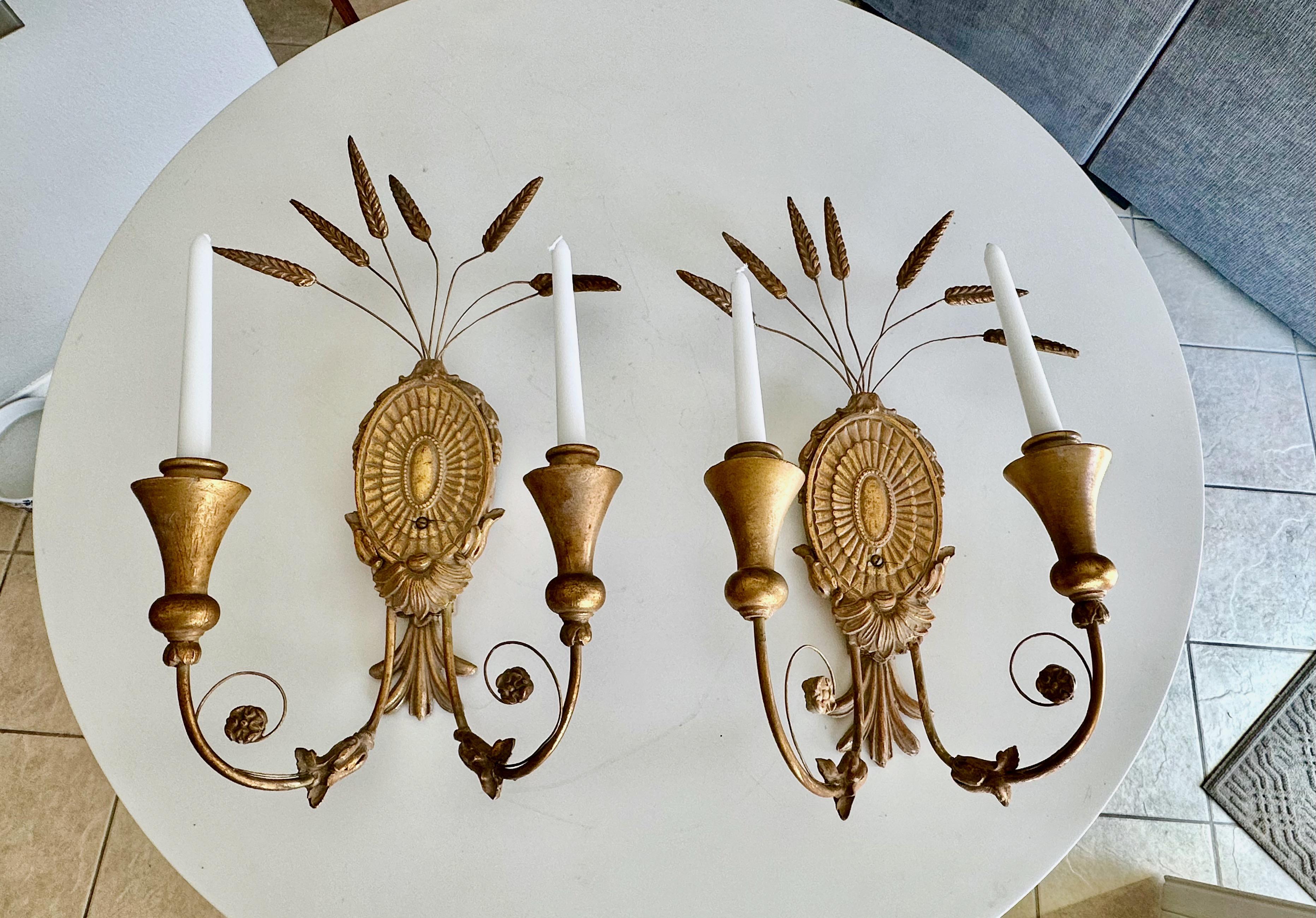Pareja de candelabros de gavilla de trigo en venta 14