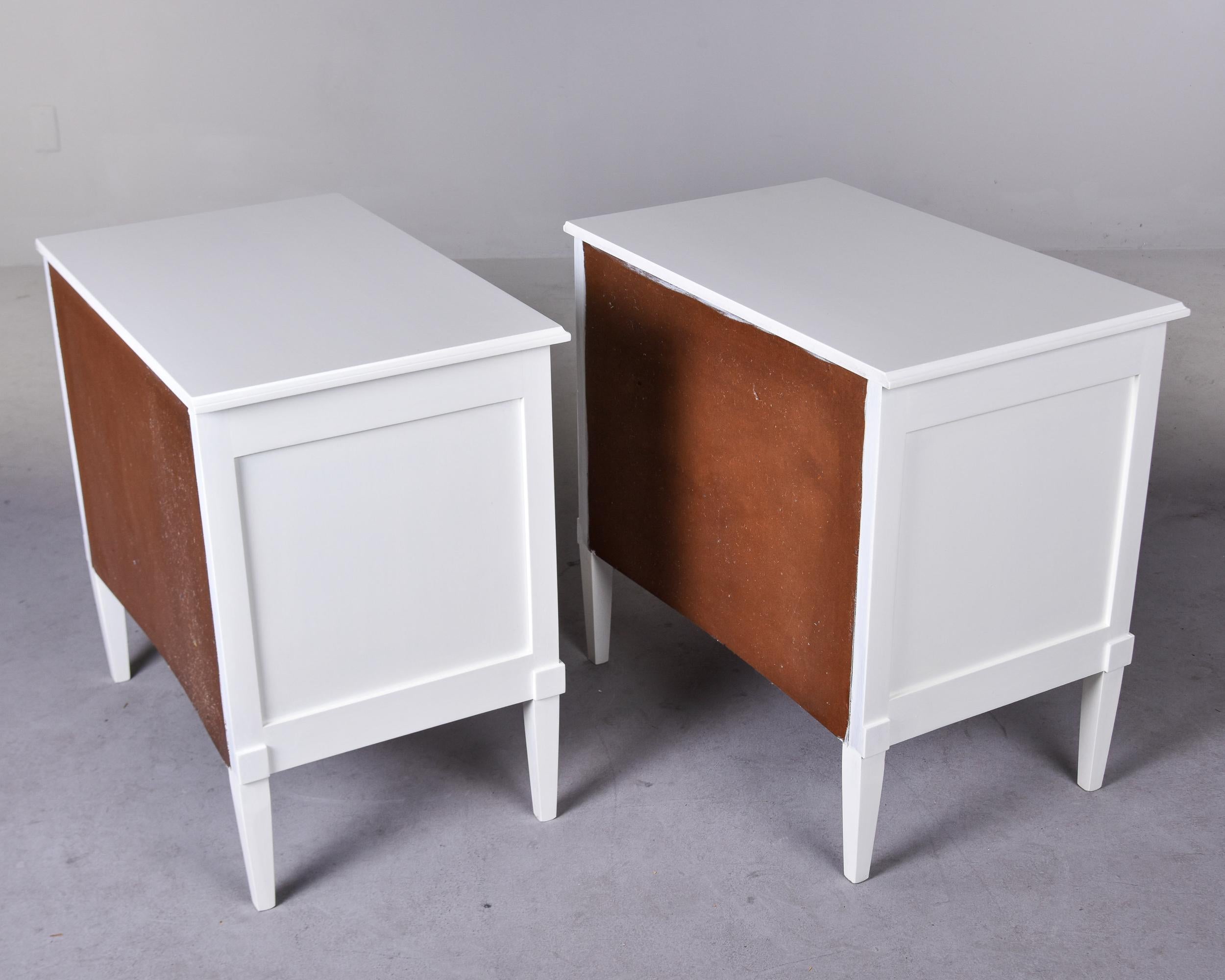 Pair White Bespoke Chests with Three Drawers For Sale 5