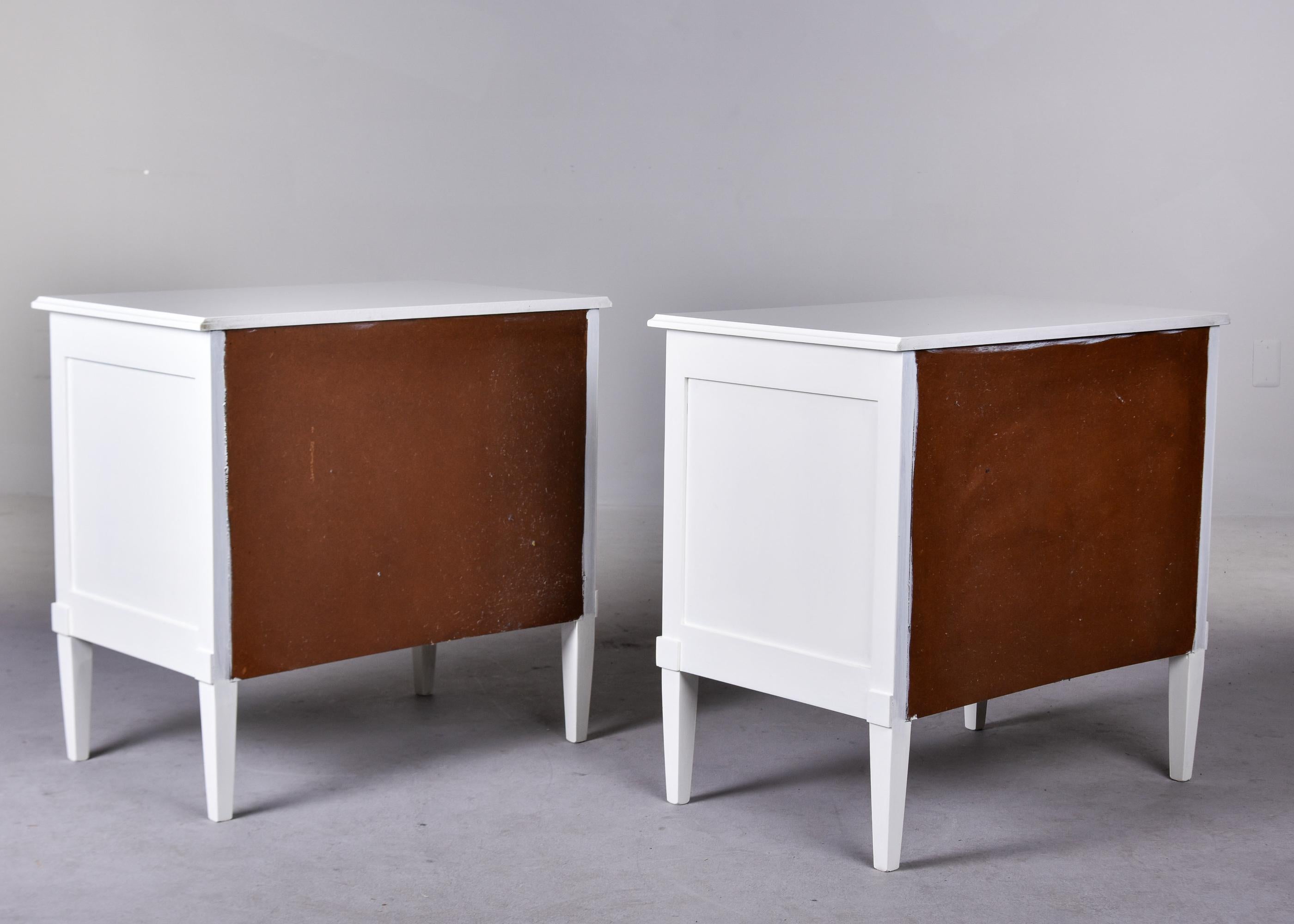 Pair White Bespoke Chests with Three Drawers For Sale 2