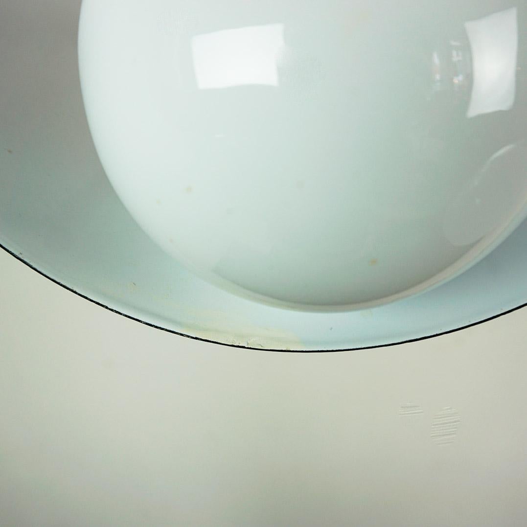 Danish Pair White Enameled Flowerpot Pendant by Verner Panton for Louis Poulsen Denmark
