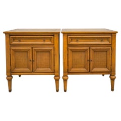 Pair White Furniture Italian Tuscan Style Fruitwood Bedside Tables