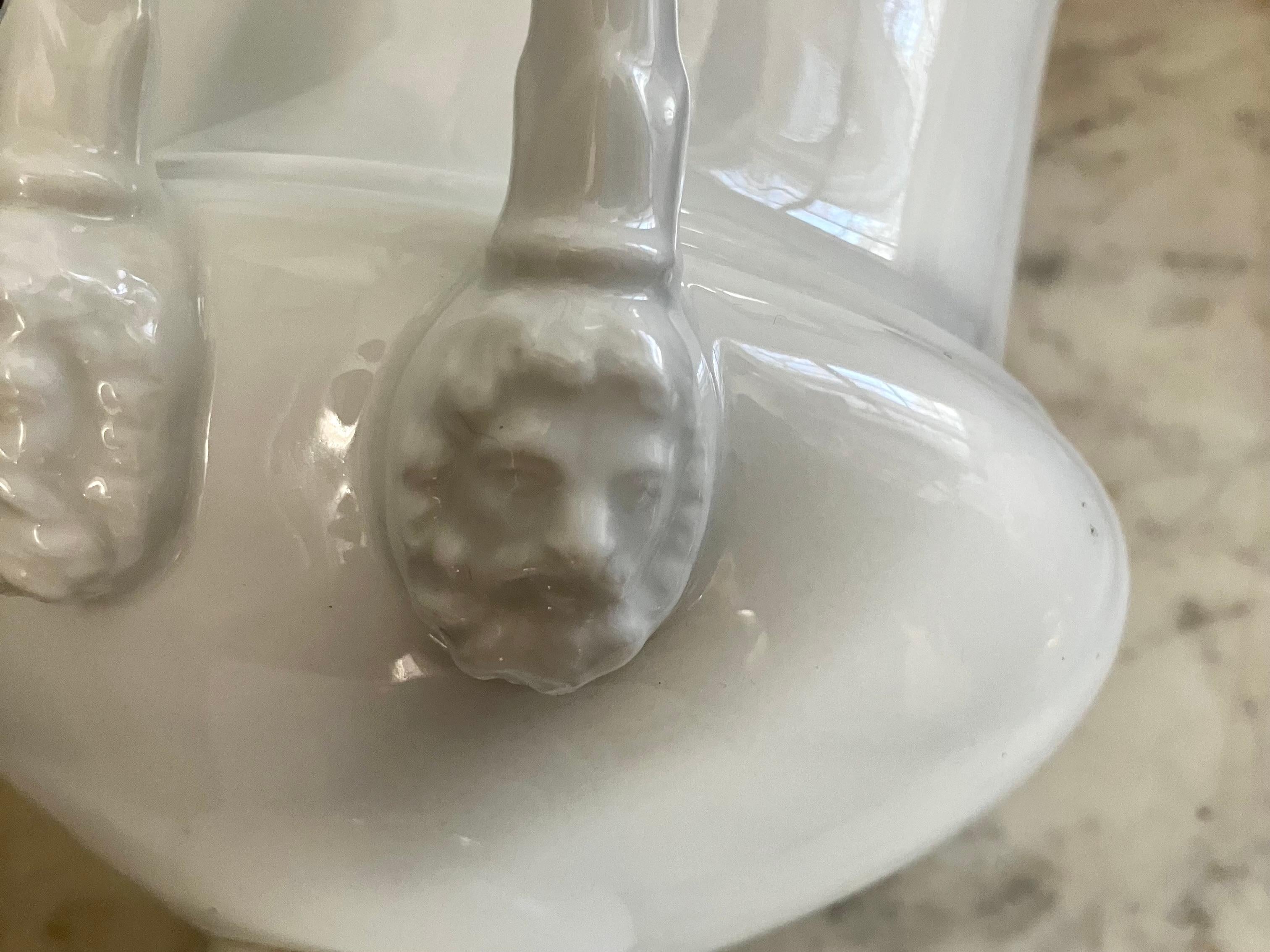 19th Century Pair White Neoclassical Campagna Vases For Sale