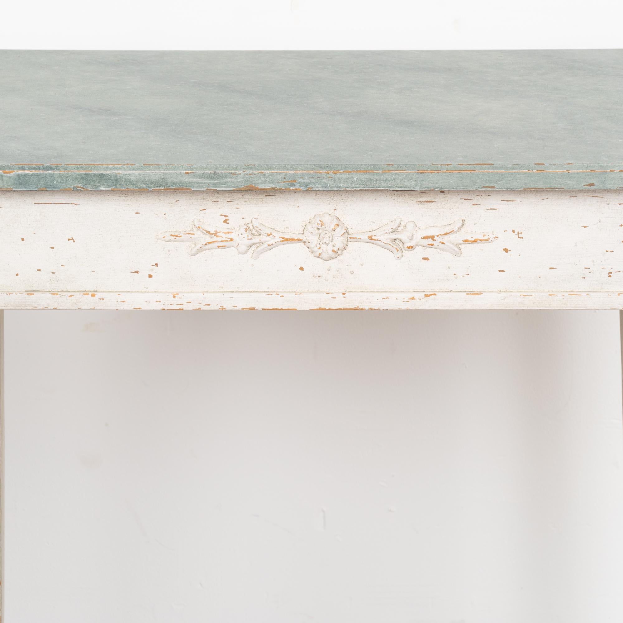 Pair, White Painted Gustavian Side Tables, Sweden circa 1880 1