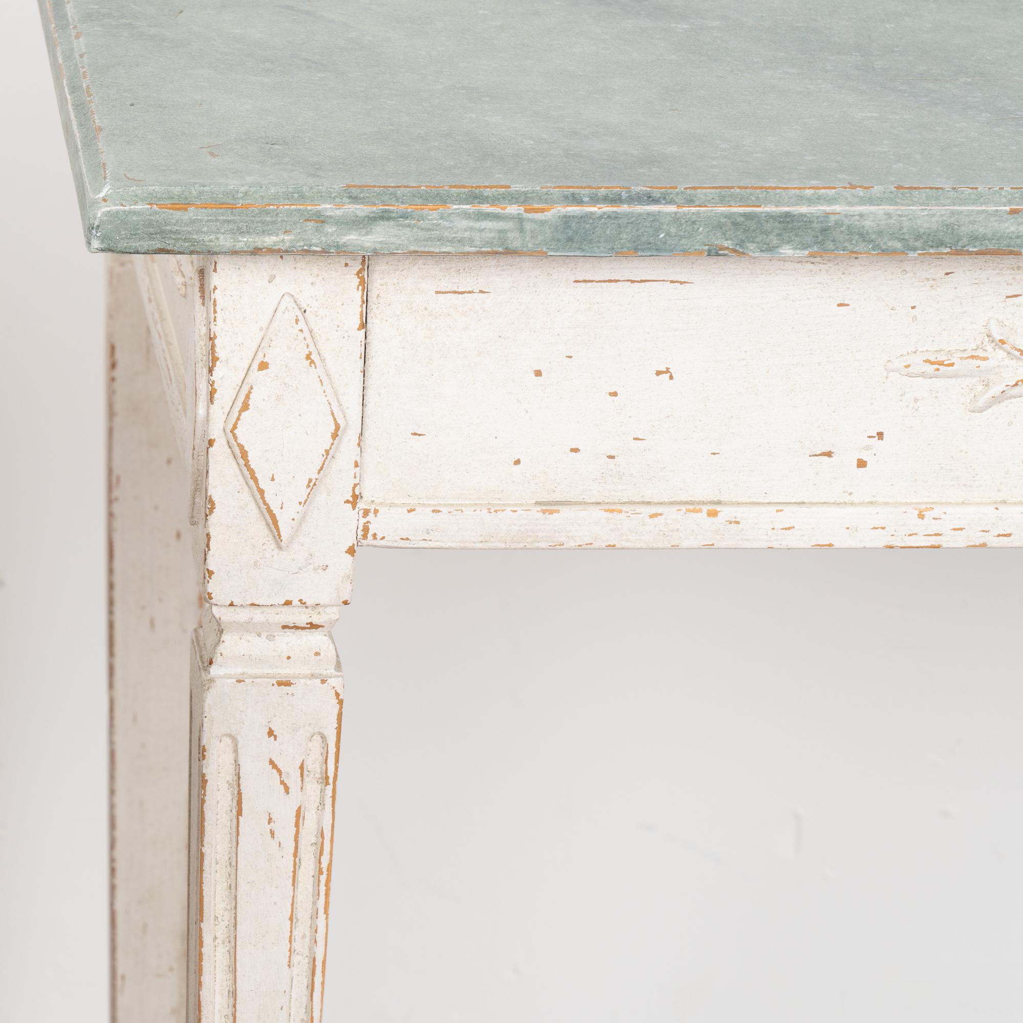 Pair, White Painted Gustavian Side Tables, Sweden circa 1880 3