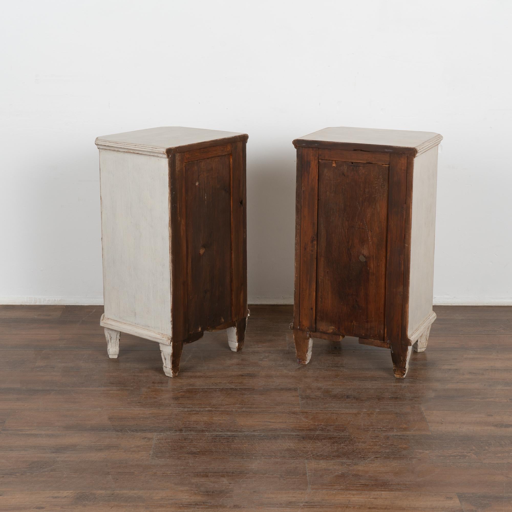 Pair, White Painted Nightstands, Sweden circa 1880 For Sale 5