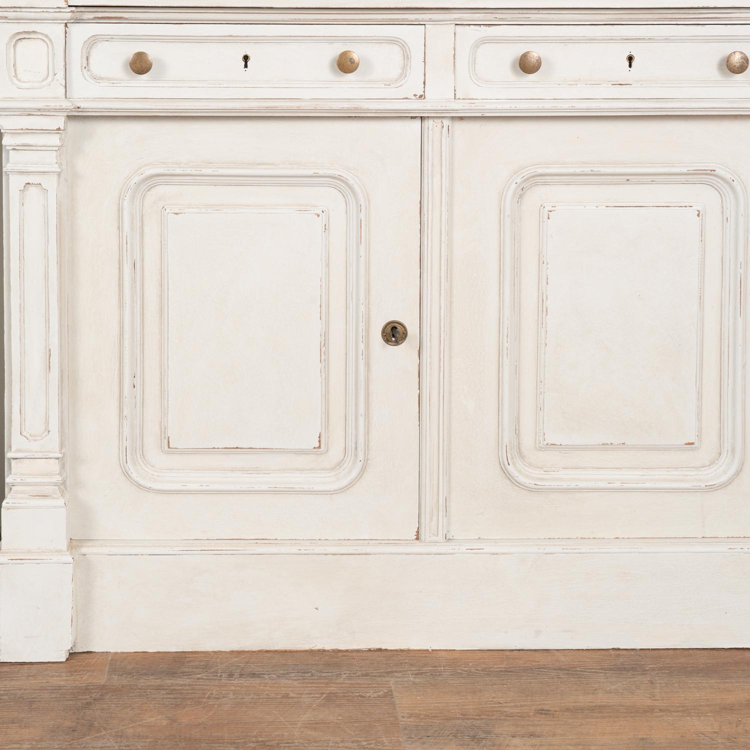 Pair, White Painted Pine Bookcases Display Cabinets, Hungary circa 1890 5