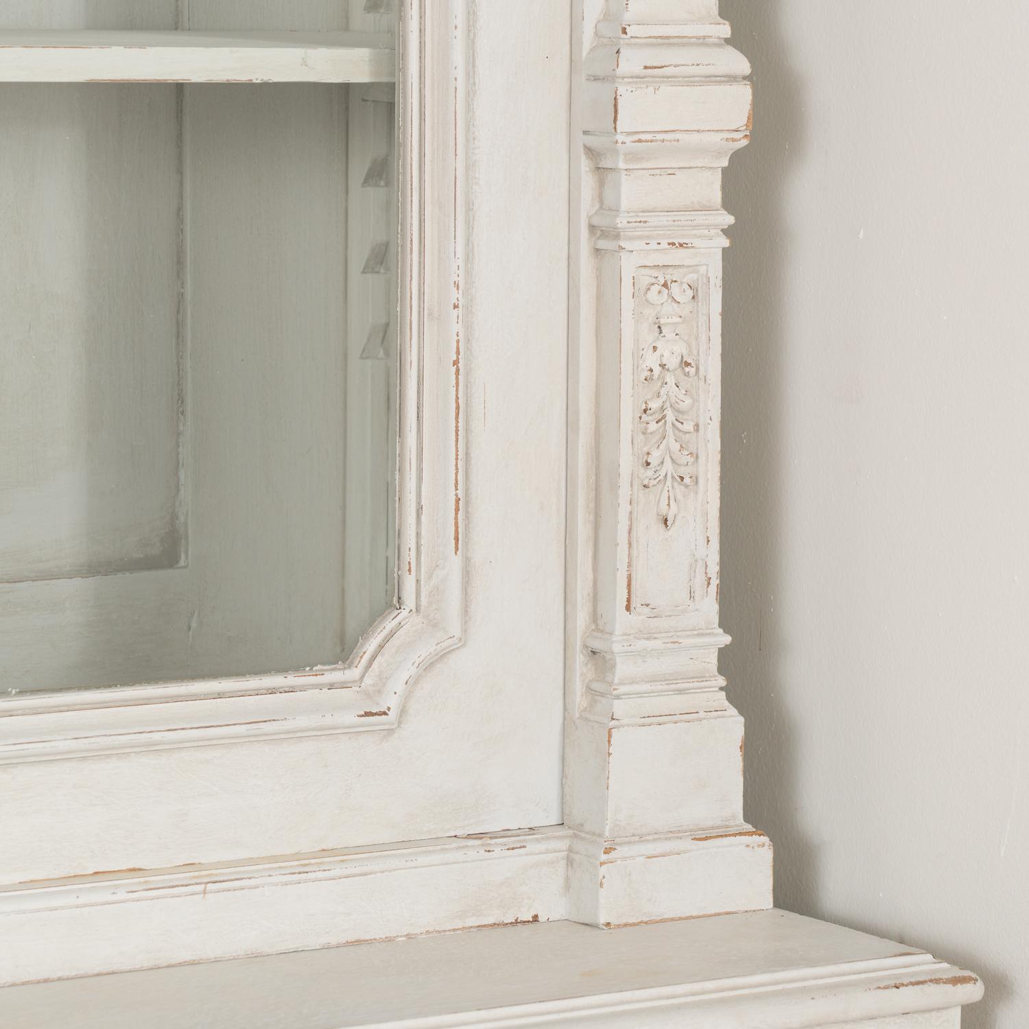 Pair, White Painted Pine Bookcases Display Cabinets, Hungary circa 1890 2