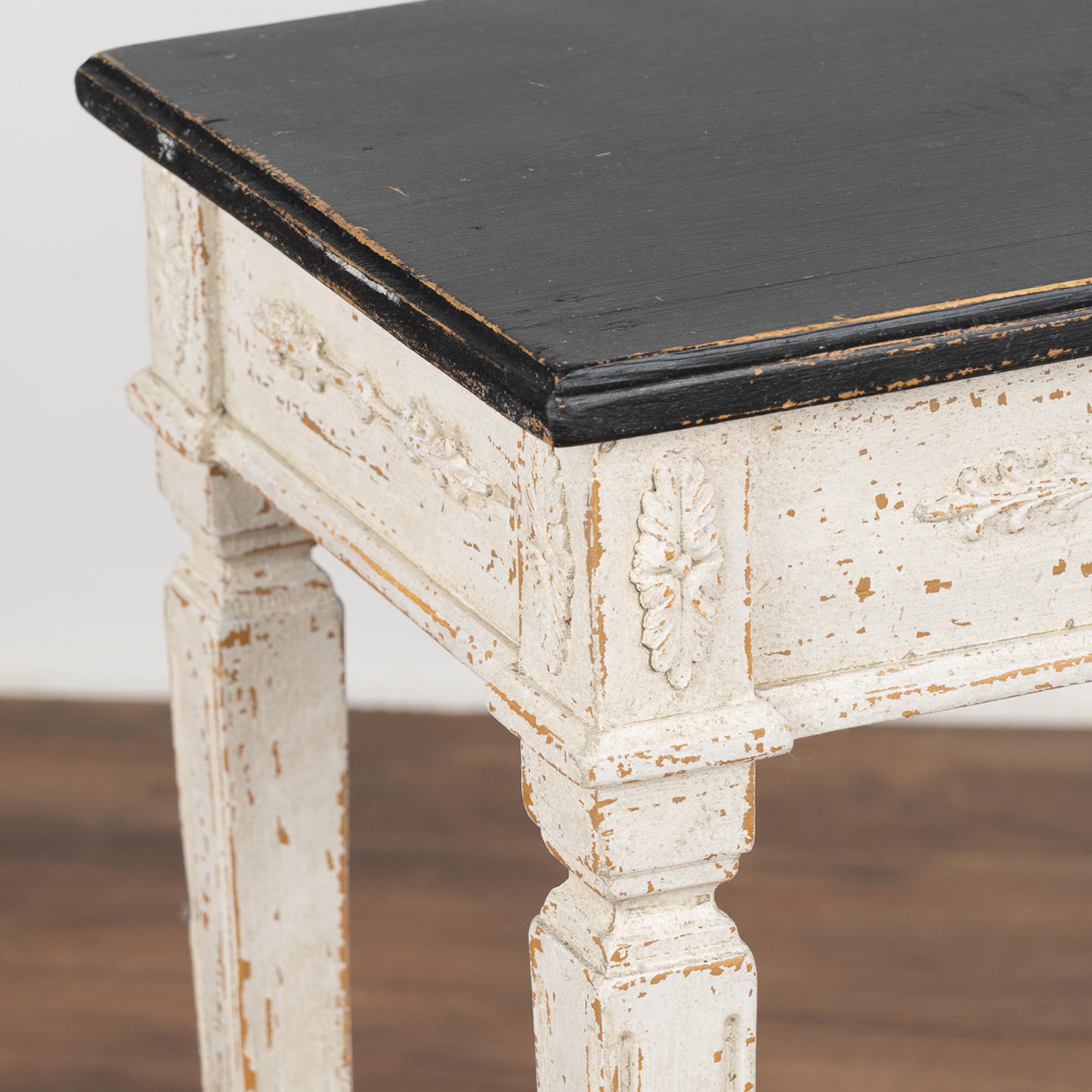 19th Century Pair, White Painted Small Gustavian Side Tables, circa 1840-60 For Sale