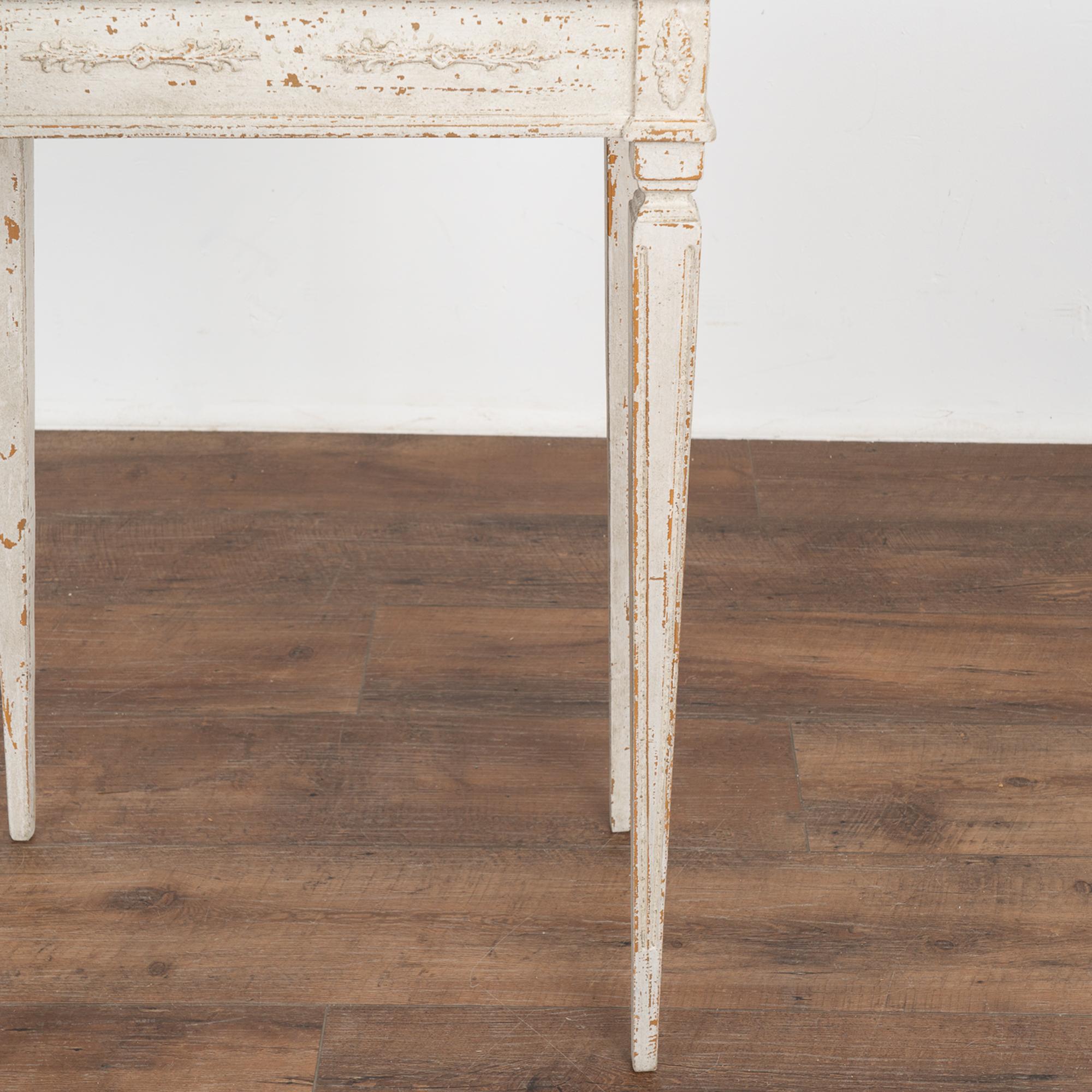 Pair, White Painted Small Gustavian Side Tables, circa 1840-60 For Sale 1