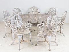 Pair White Painted Swan Back Aluminum Garden Armchairs, Sweden 1960s