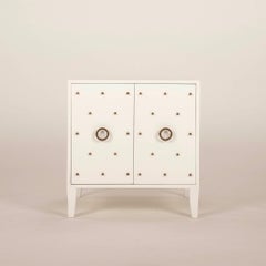 Pair White Parzinger Style Cabinets