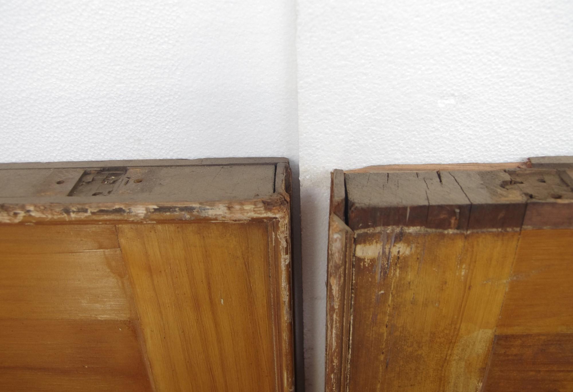 Pair White Pine Pocket Doors w/ 5 Horizontal Panels 2