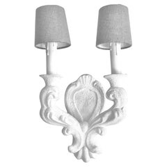COPPIA Applique in gesso bianco Serge Roche