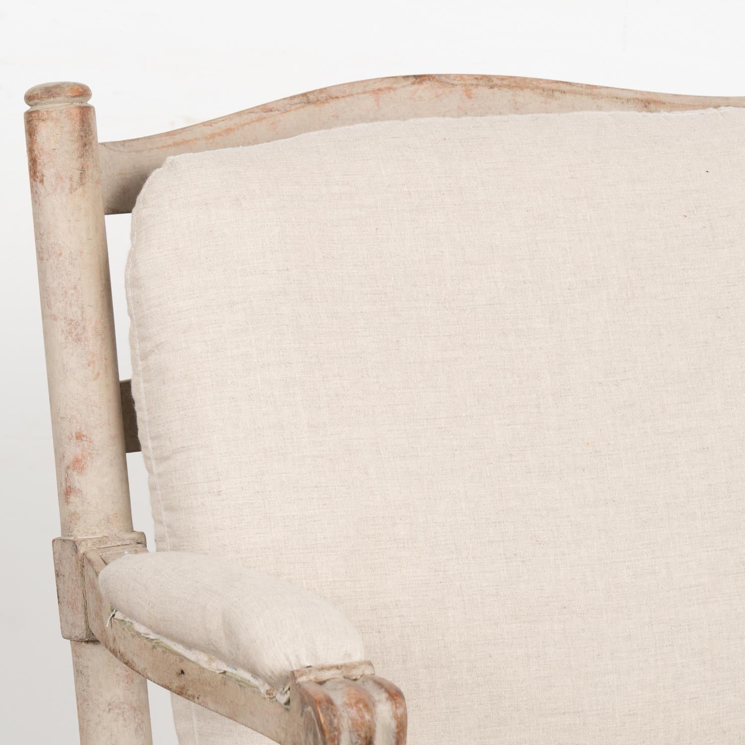 20th Century Pair, White Swedish Armchairs, circa 1920-40