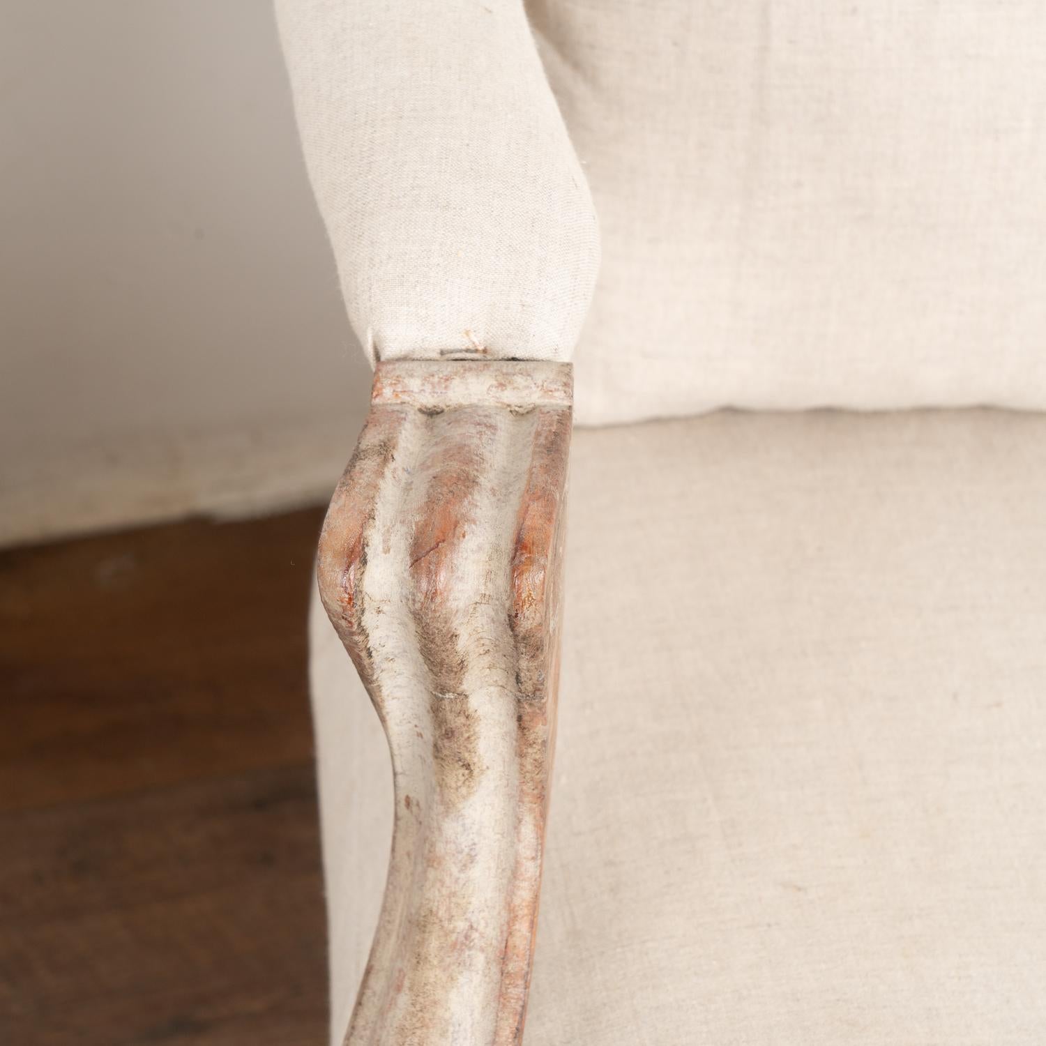 Pair, White Swedish Armchairs, circa 1920-40 1