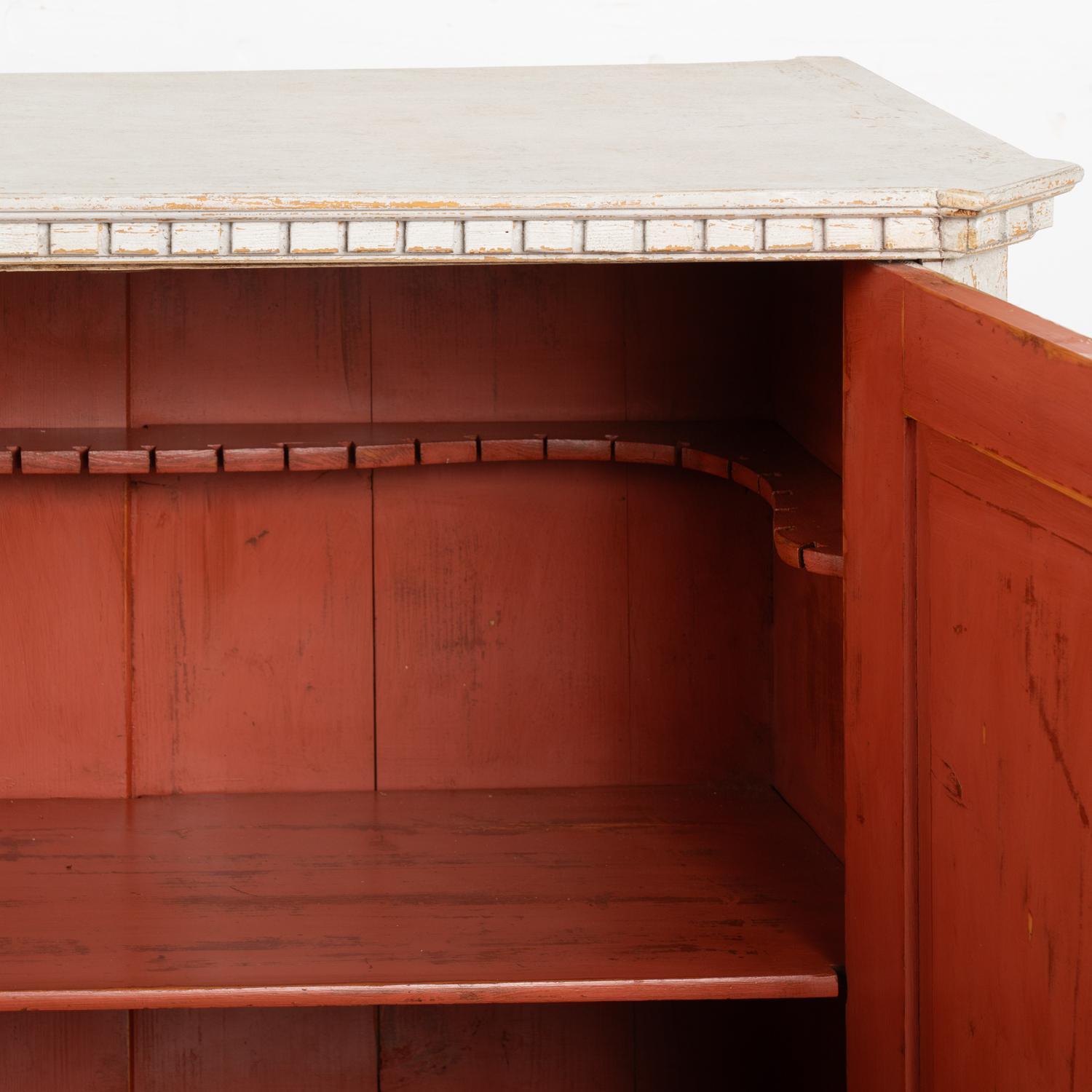 Pair, White Swedish Gustavian Sideboard Cabinets, circa 1880 4