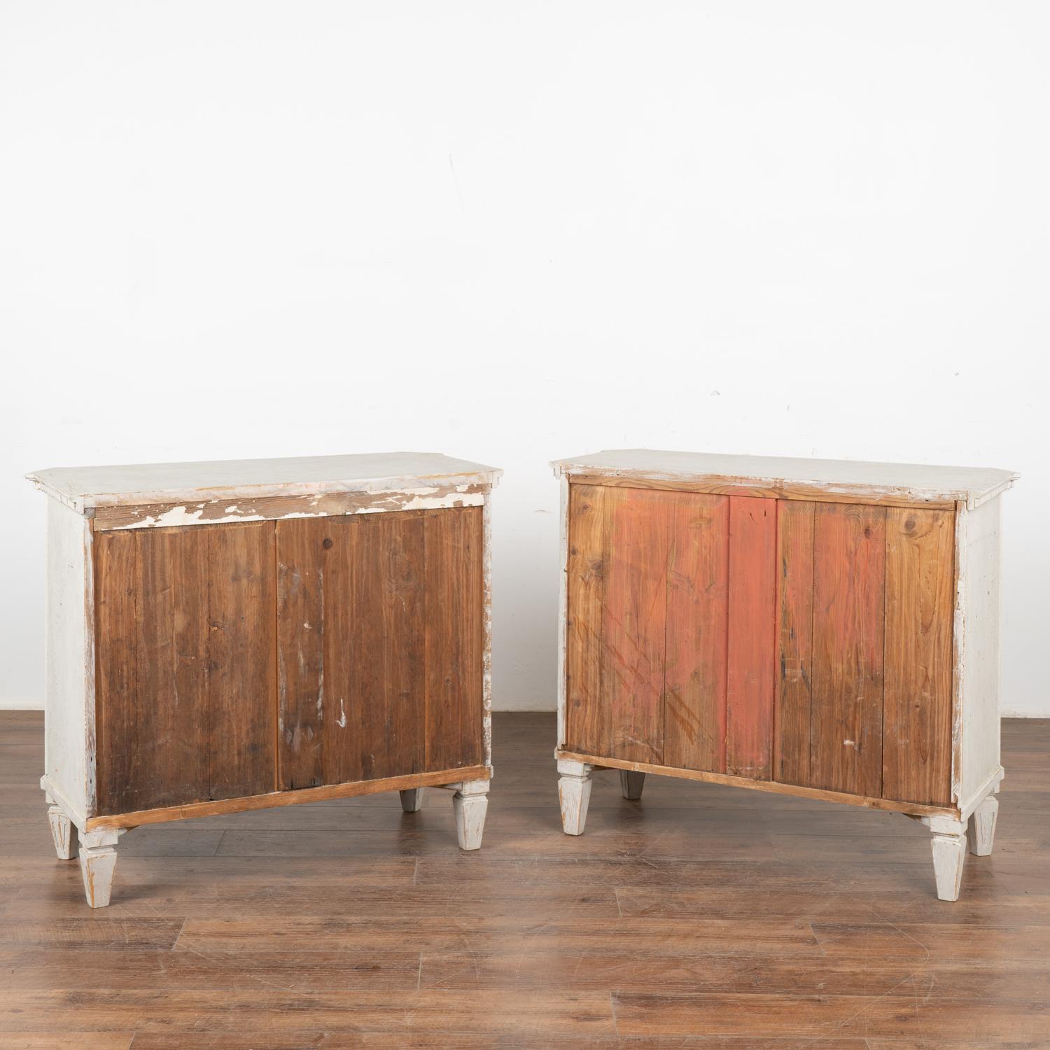 Pair, White Swedish Gustavian Sideboard Cabinets, circa 1880 For Sale 6