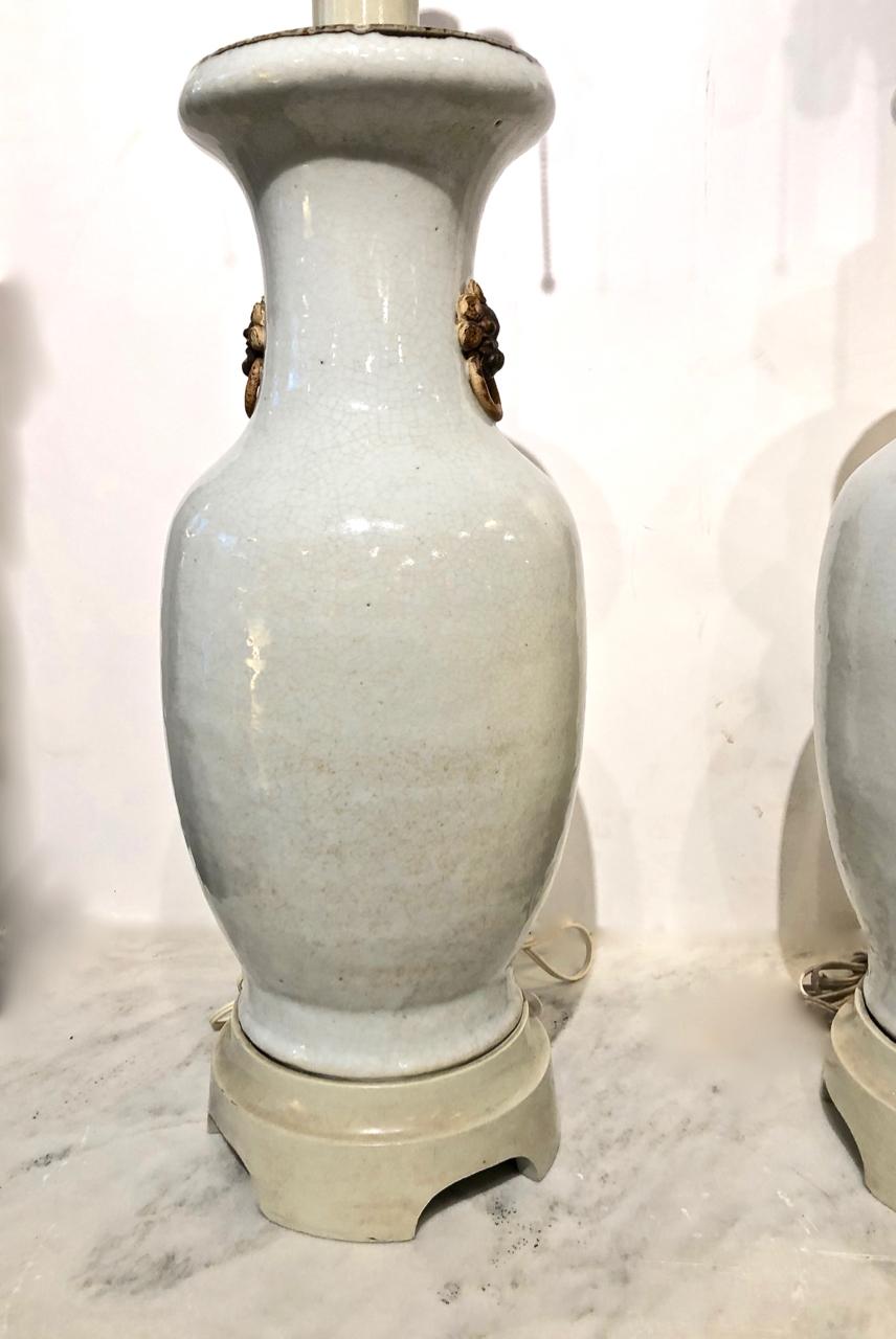 Glazed Pair of William ‘Billy’ Haines Attributed Lamps For Sale