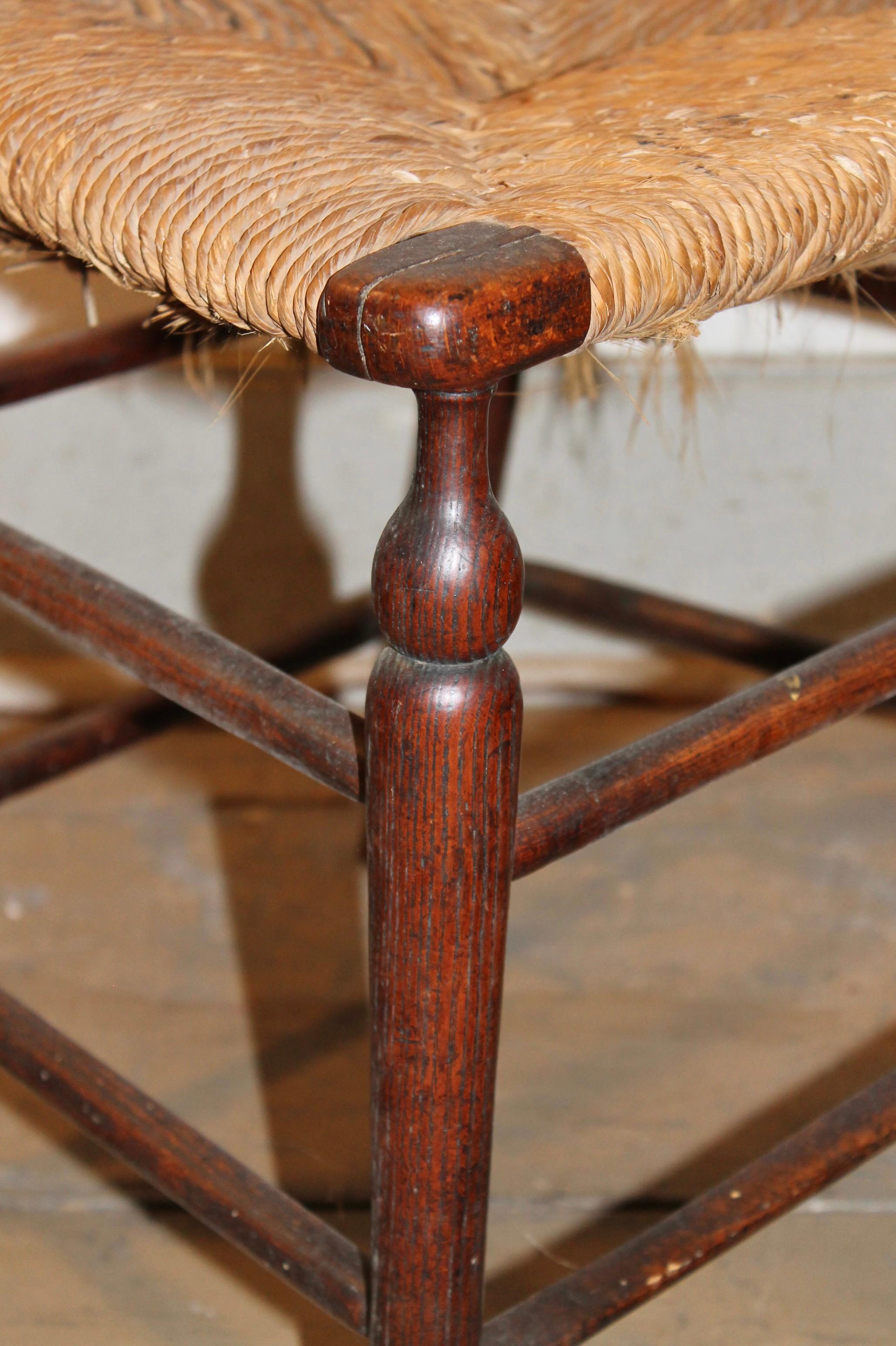 Pair William Birch Liberty & Co. Rush Seat Chairs For Sale 2
