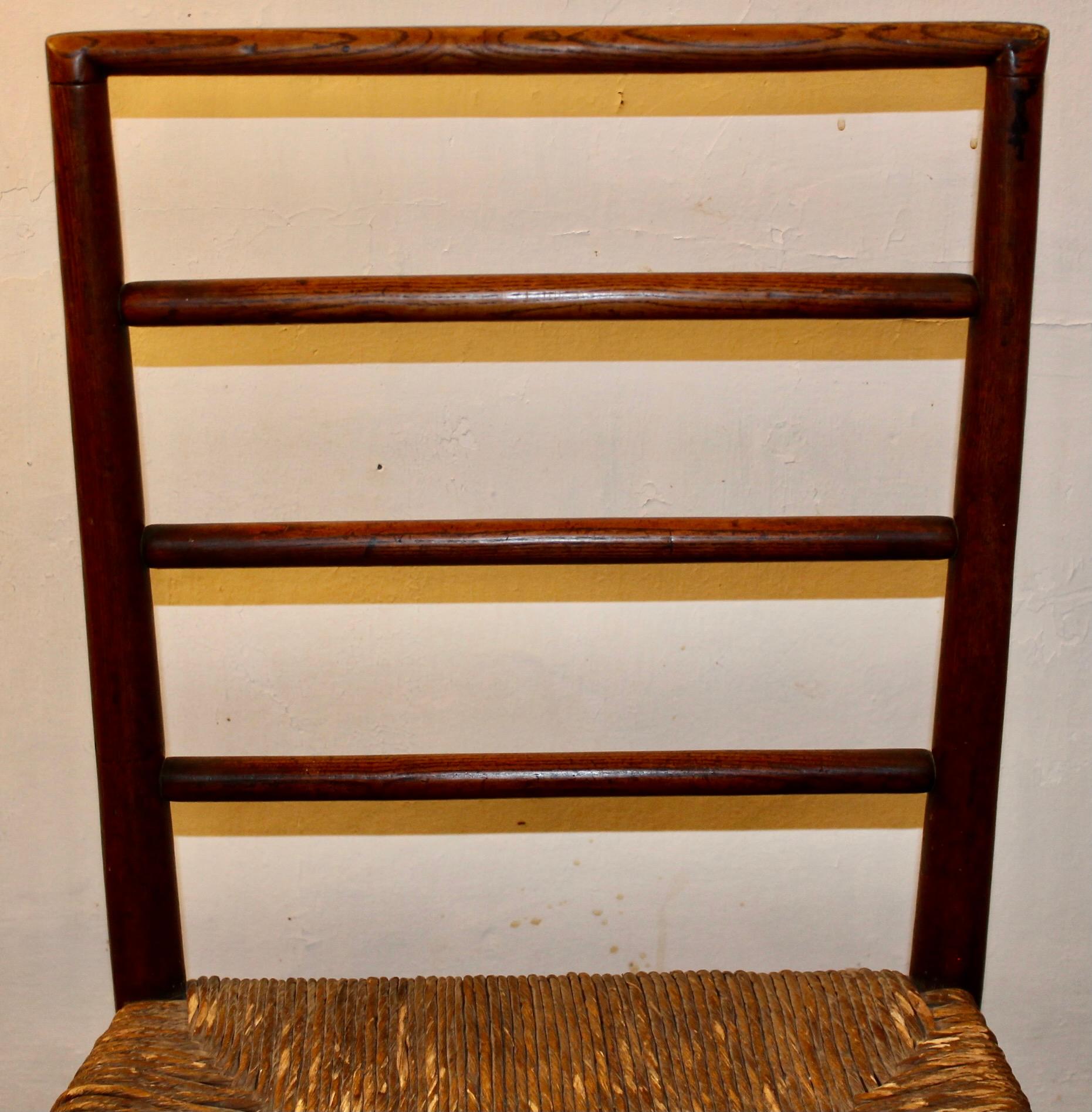 Pair William Birch Liberty & Co. Rush Seat Chairs In Good Condition For Sale In Sharon, CT