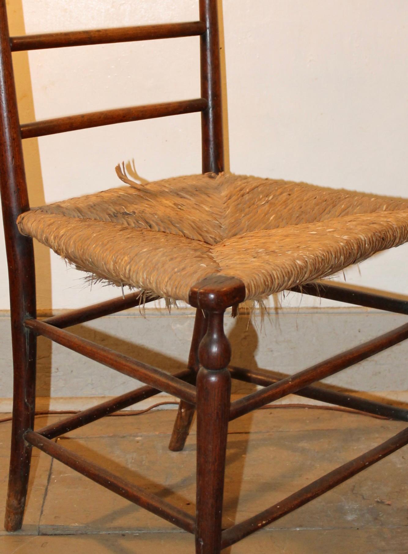 Pair William Birch Liberty & Co. Rush Seat Chairs For Sale 1