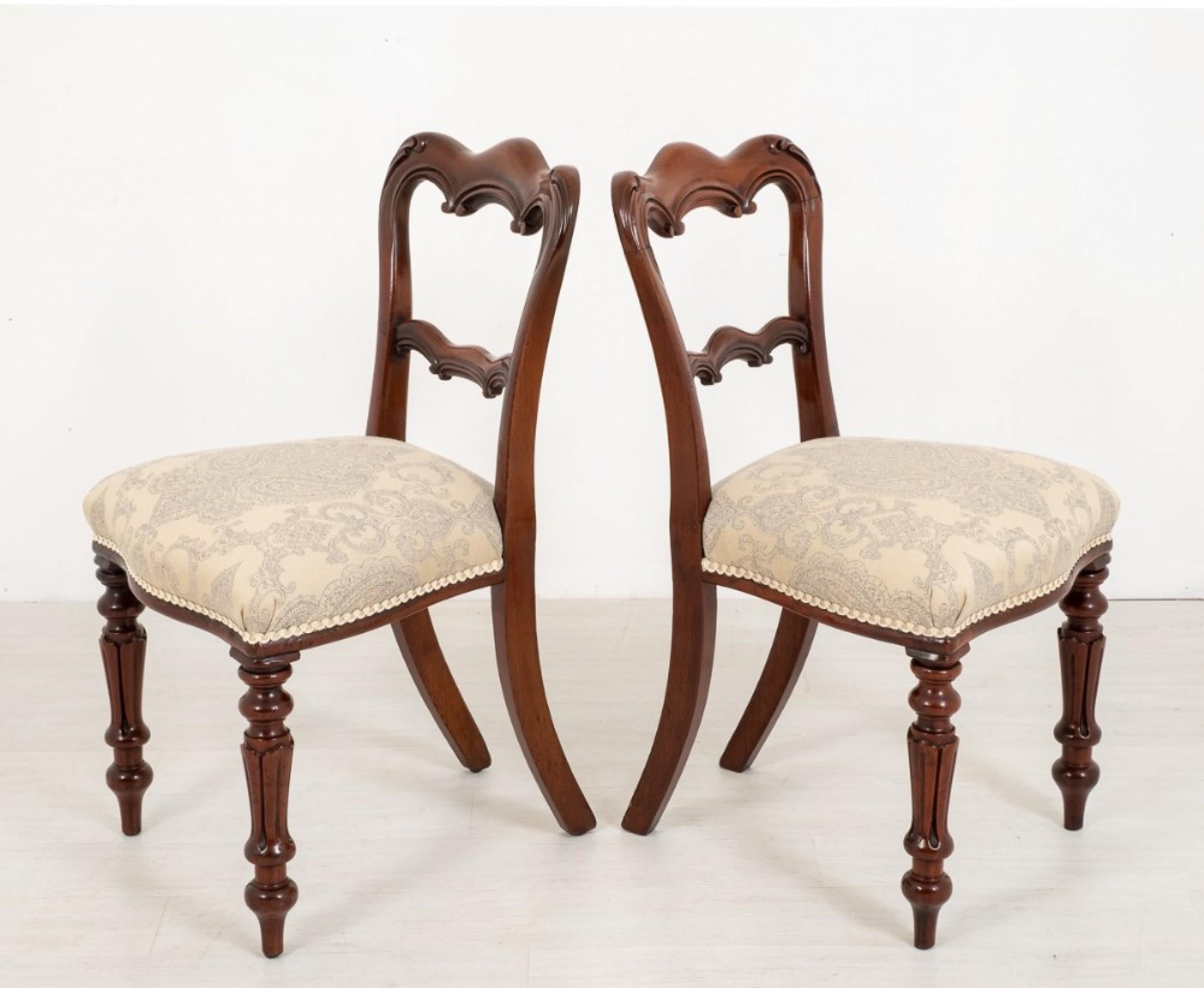 Late 20th Century Pair William IV Chairs, Antique Mahogany Chair For Sale