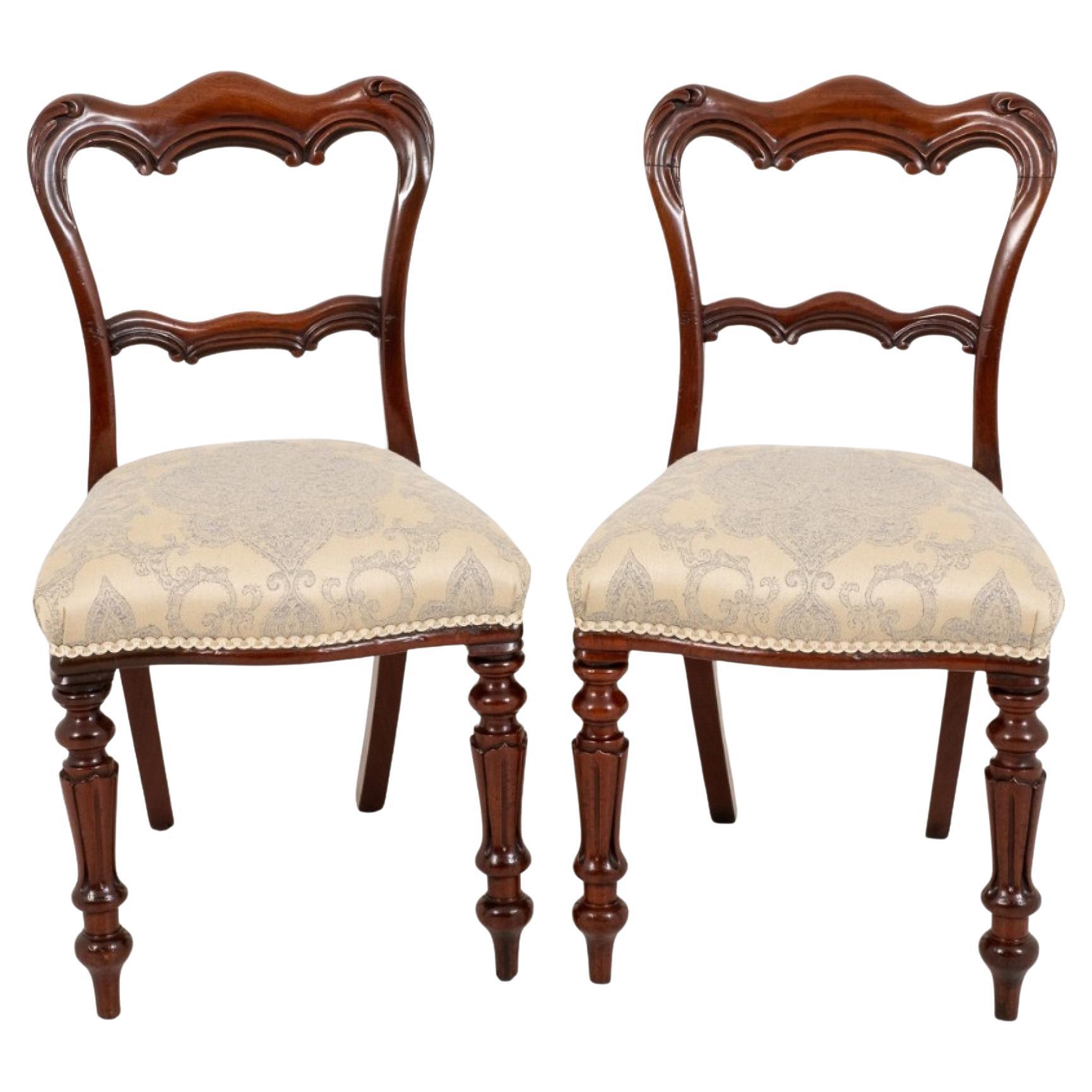 Pair William IV Chairs, Antique Mahogany Chair