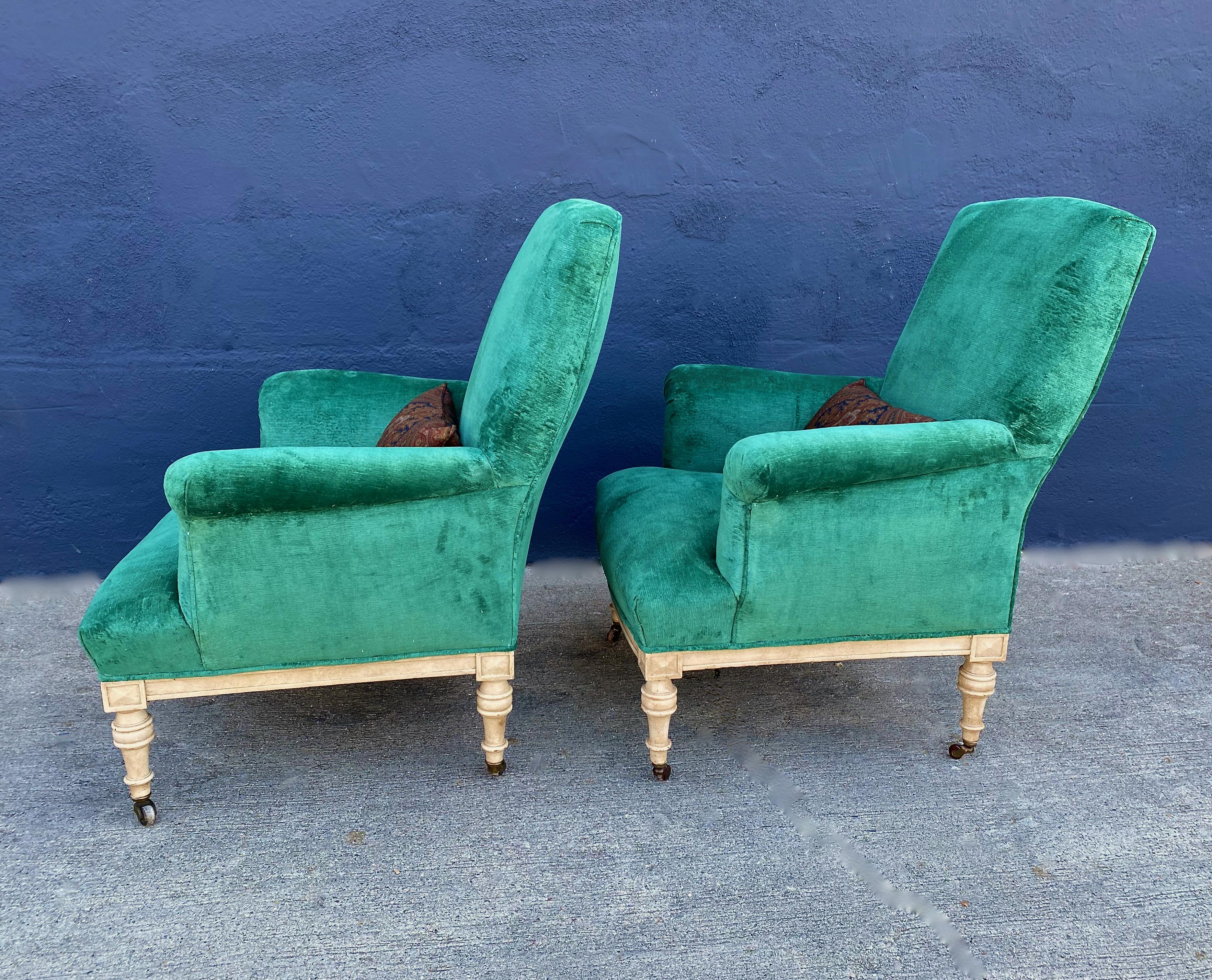 Pair William IV or Early Victorian Arm Chairs, Howard & Sons Style For Sale 1
