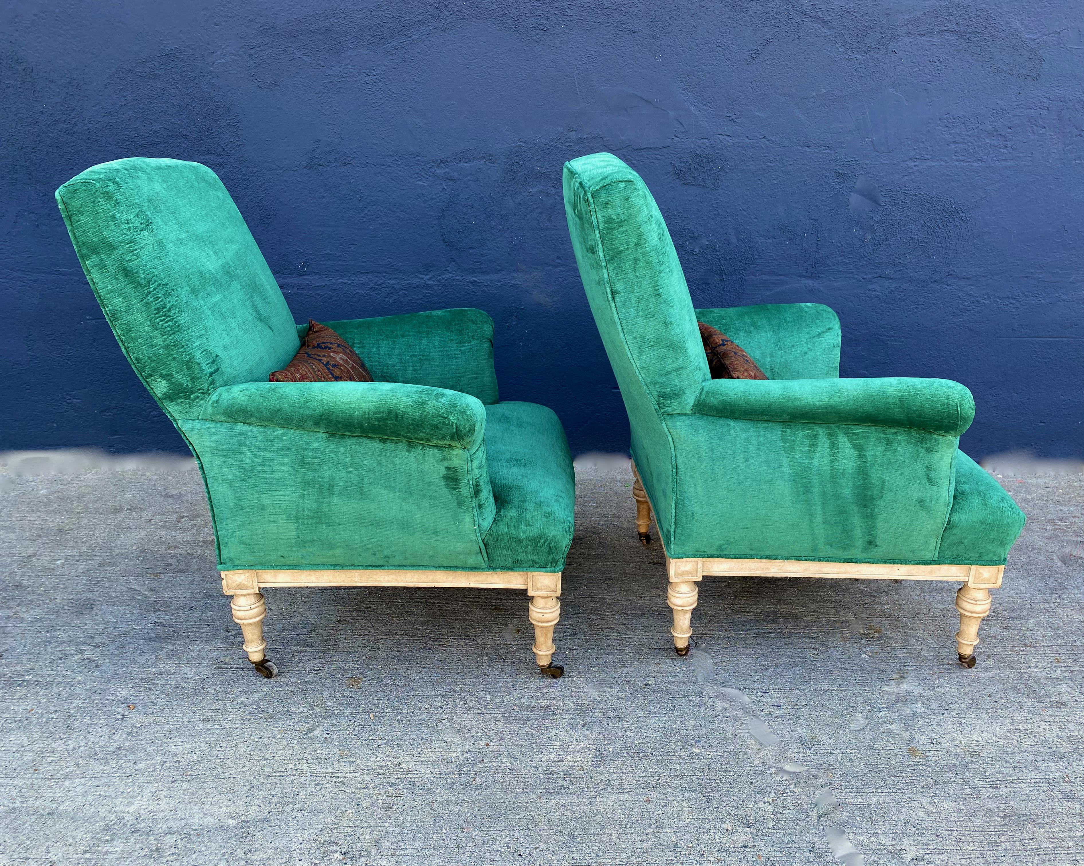 Pair William IV or Early Victorian Arm Chairs, Howard & Sons Style For Sale 2