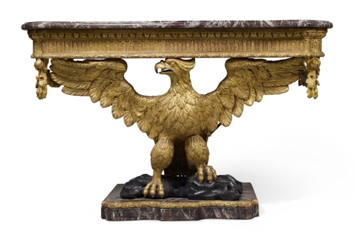 Pair William Kent style Eagle Console tables, circa 1880 For Sale 5