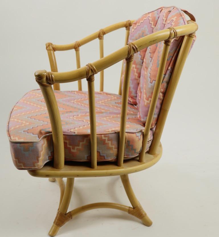 Pair of Willow and Reed Bamboo Swivel Chairs by Henry Olko For Sale 4