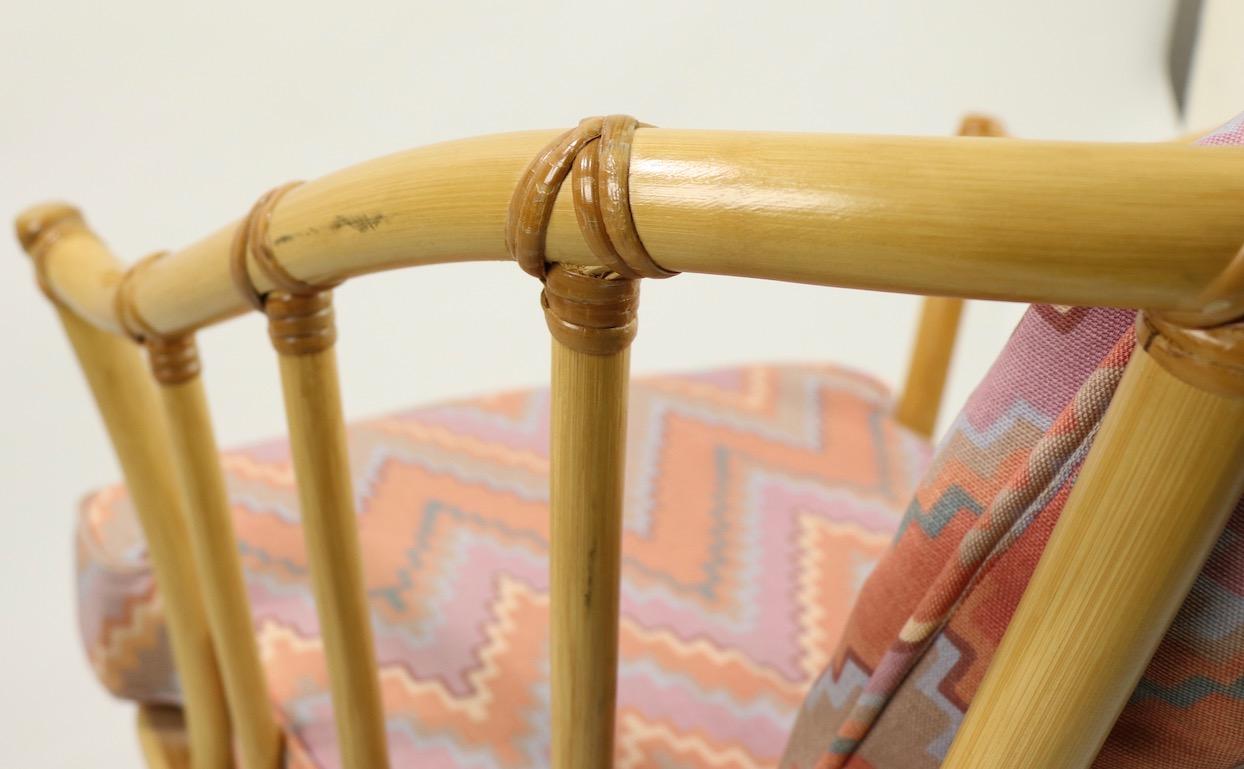 Paire de chaises pivotantes en bambou de Willow and Reed par Henry Olko en vente 2