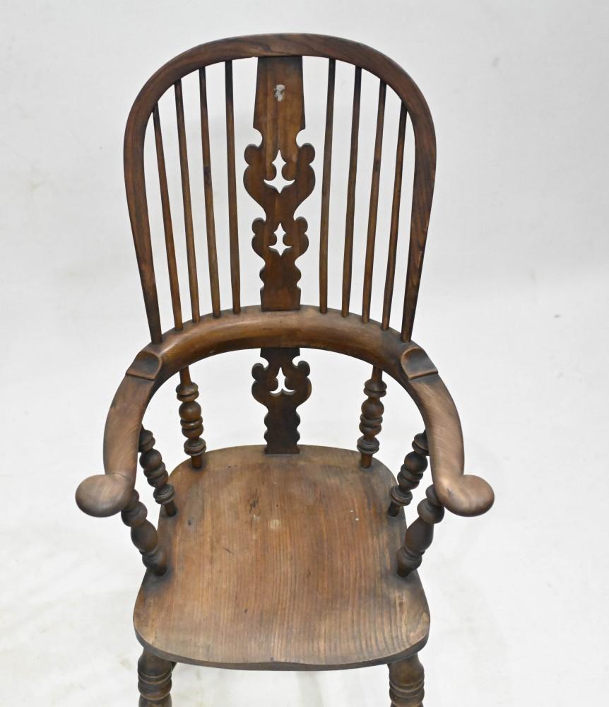 Mid-19th Century Pair Windsor Arm Chairs Oak His and Hers 1860 For Sale