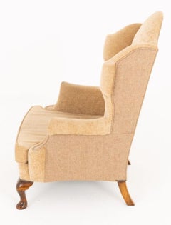 Pair Wing Back Chairs Georgian Revival Armchair