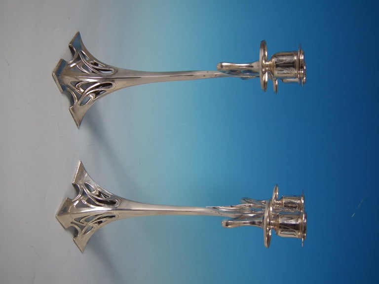 Pair of WMF Silver Plated Twin Branch Candelabra In Good Condition In Chelmsford, Essex