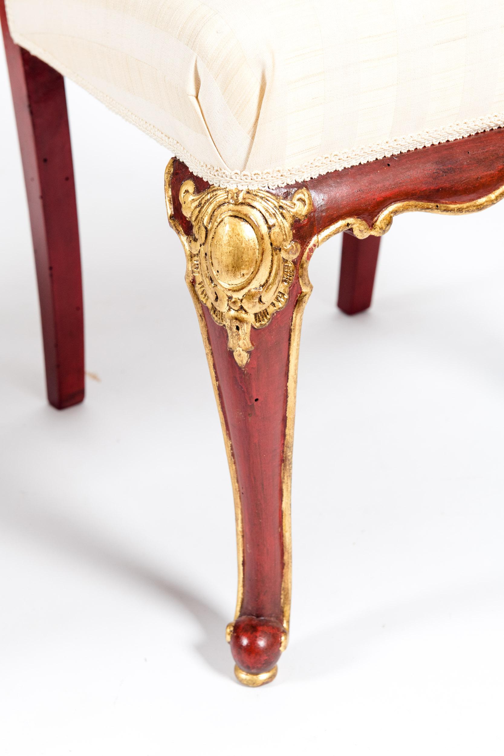 Pair Wood Framed / Gilt Design Detail Side Chairs 4