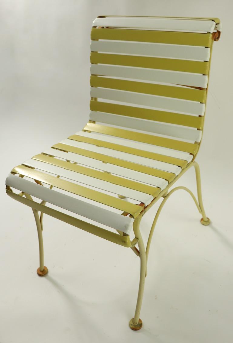 white strap patio chairs