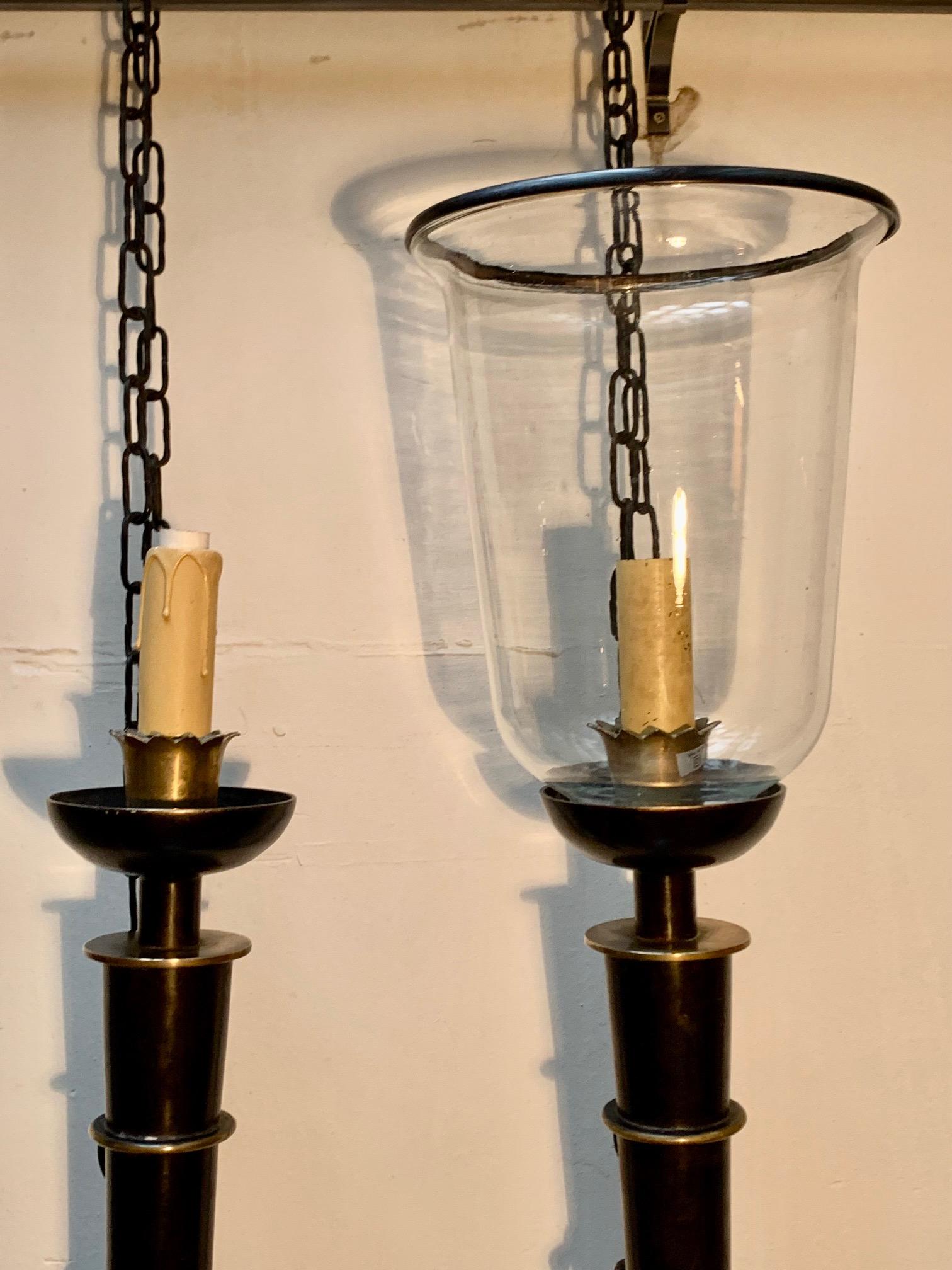 Pair Wrought Iron and Brass Toorchere Wall Sconces 1950 Gilbert Poillerat Style For Sale 5