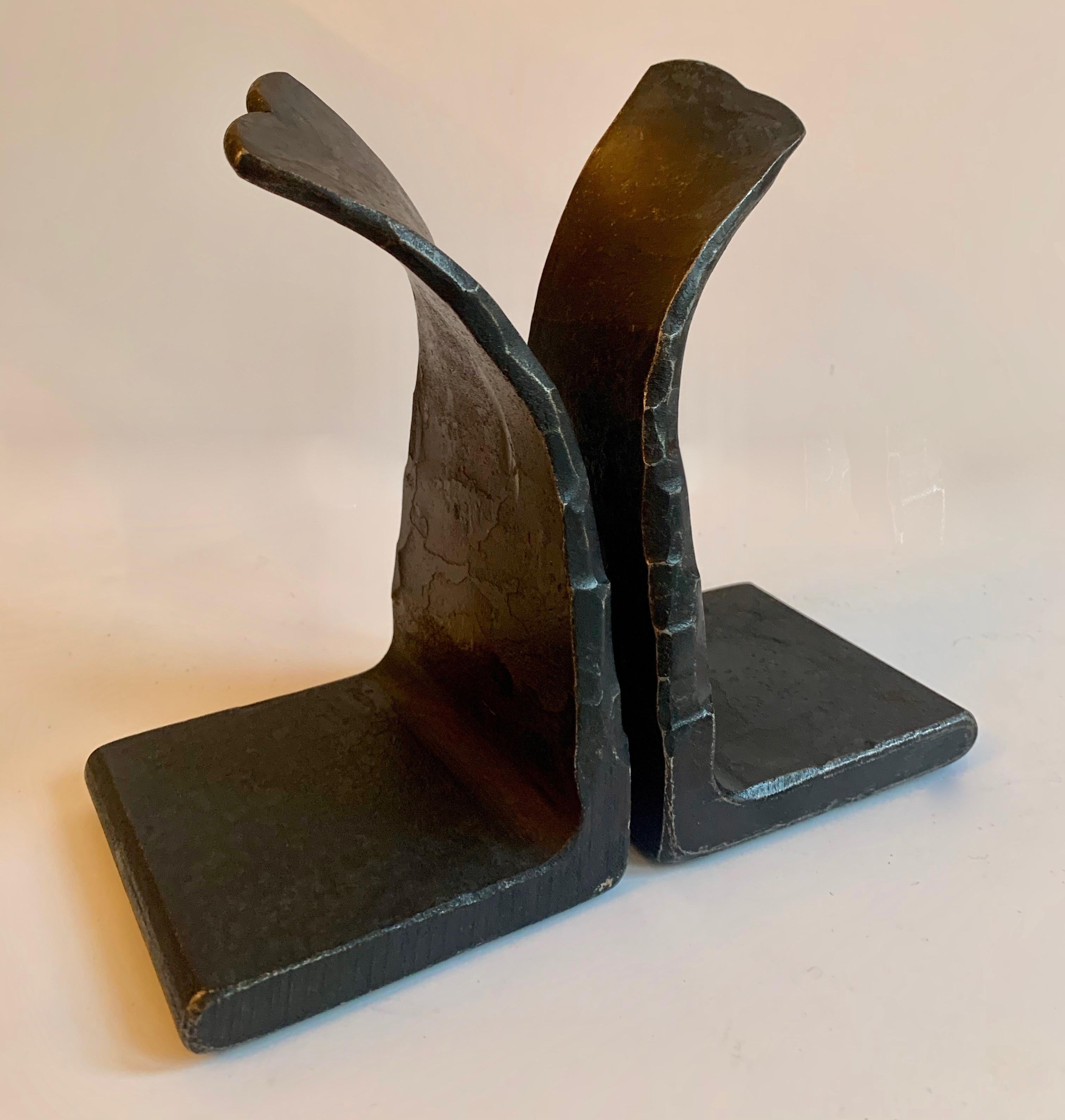 Modern Pair of Wrought Iron Bookends