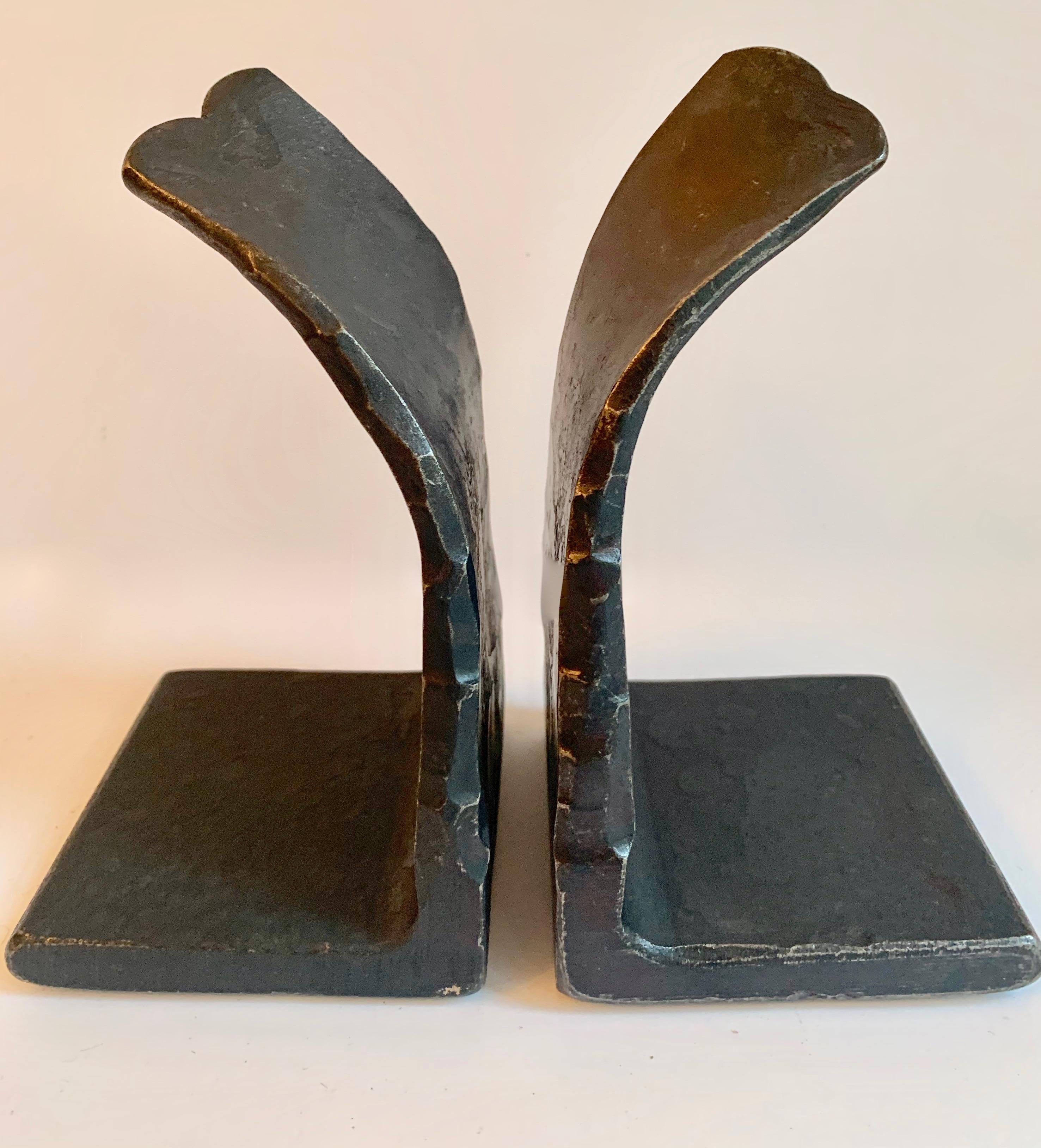 Pair of Wrought Iron Bookends In Good Condition In Los Angeles, CA