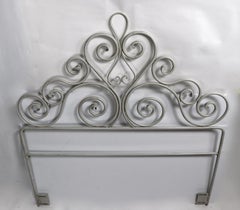 Pair Wrought Iron Scrollwork Headboards