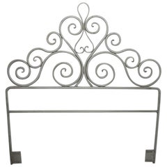 Pair Wrought Iron Scrollwork Headboards