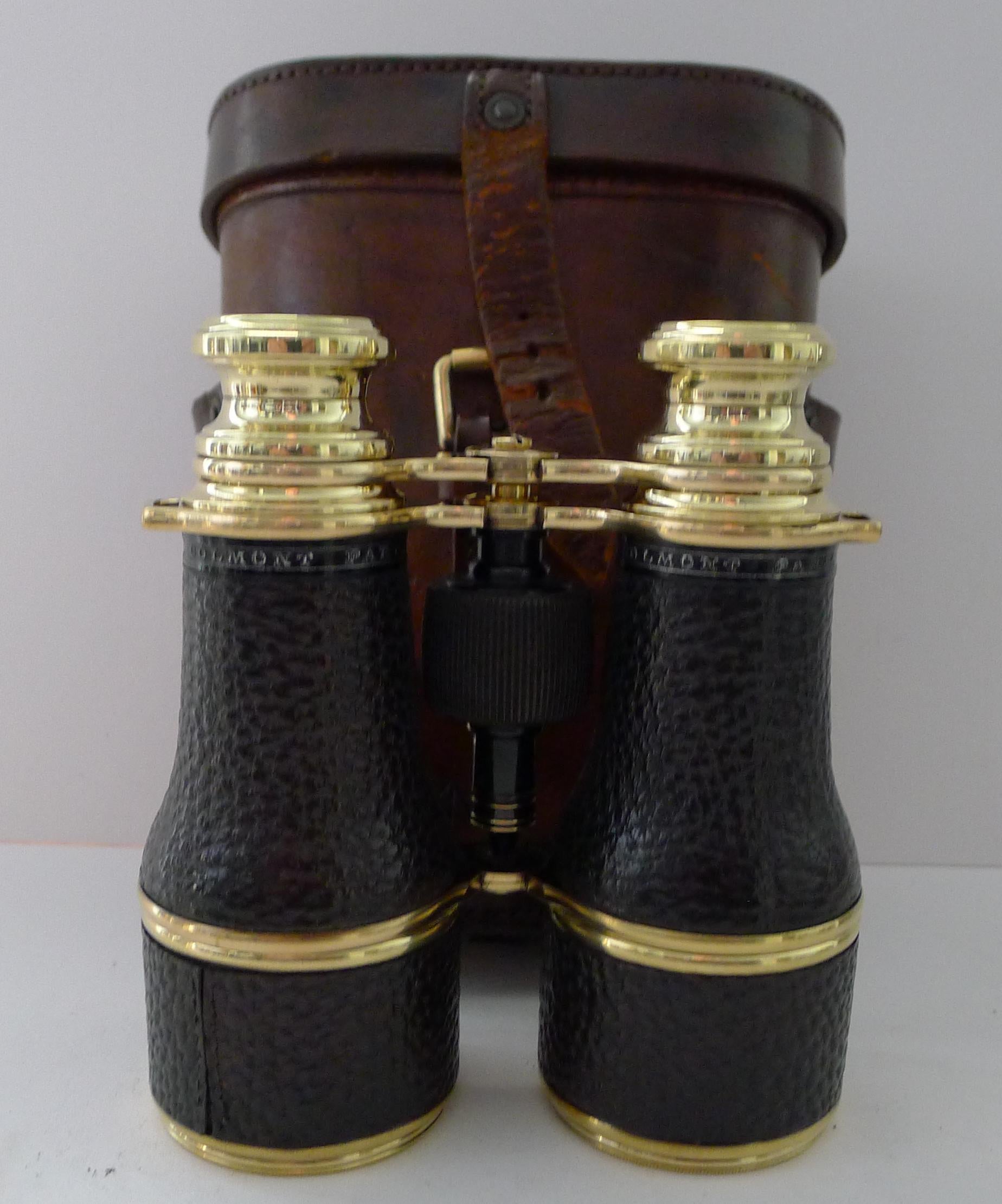 Pair WW1 Binoculars and Case, British Officer's Issue, 1916, Colmont, Paris 9