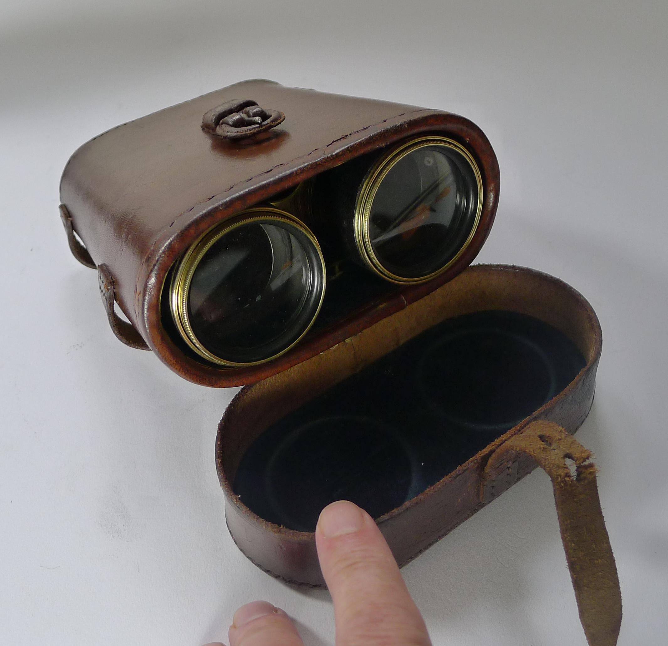 Pair WW1 Binoculars and Case, British Officer's Issue, 1916, Lemaire, Paris 5